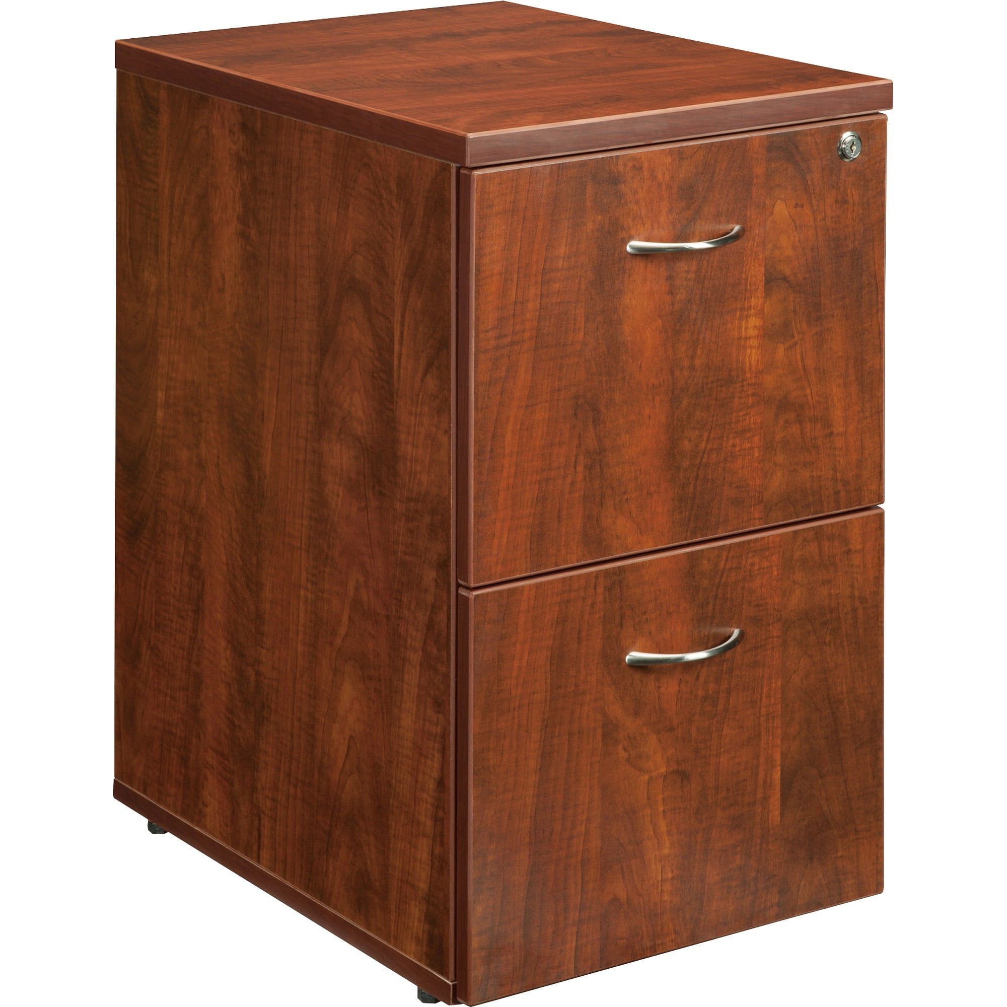 2 Drawers Vertical Wood Composite Lockable Filing Cabinet, Cherry Regarding Wood Cabinet With Drawers (Gallery 2 of 20)