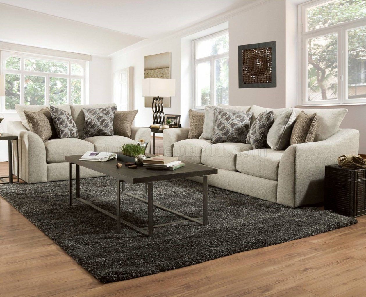 2 Piece Oversized Sofa & Loveseat Set In Espresso Micro Suede Within 110" Oversized Sofas (View 13 of 20)