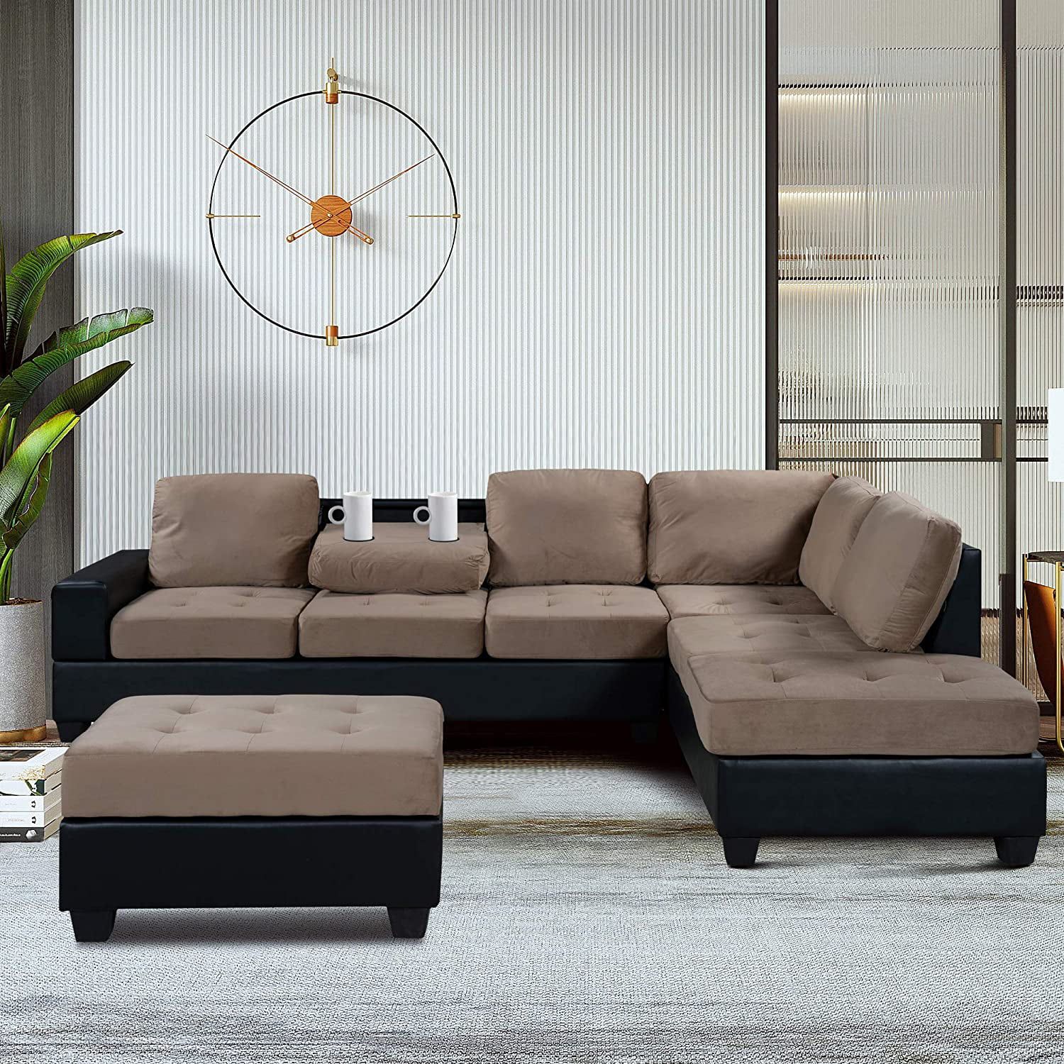 3 Piece Convertible Sectional Sofa L Shaped Couch With Reversible Intended For 3 Seat Convertible Sectional Sofas (Gallery 12 of 20)
