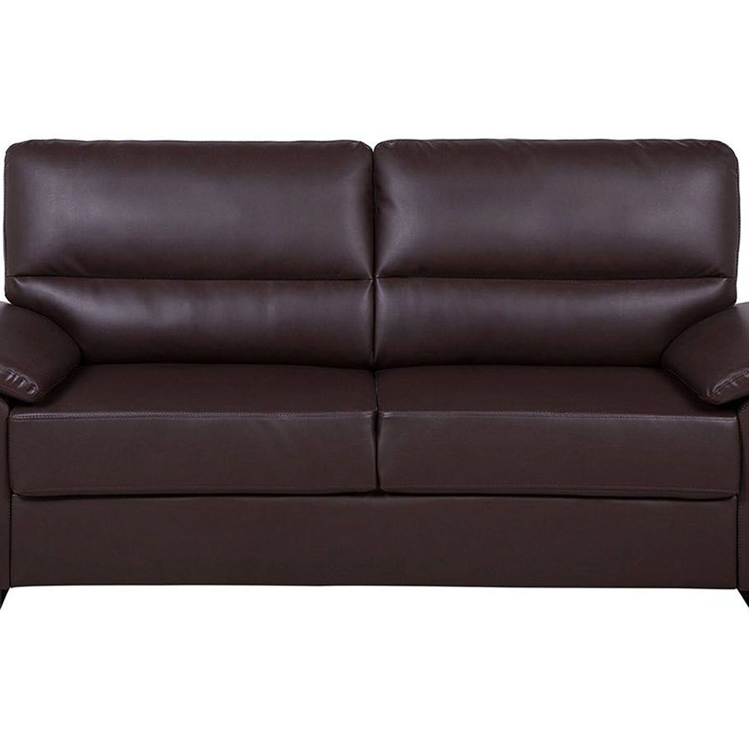 3 Seater Faux Leather Sofa Brown Vogar | Beliani.co (View 15 of 20)