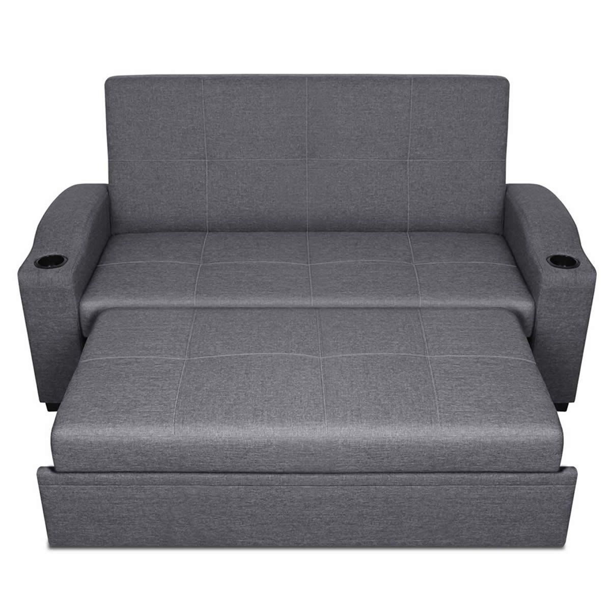 3 Seater Pull Out Sofa Bed Lounge Couch – Grey | Crazy Sales With 3 In 1 Gray Pull Out Sleeper Sofas (View 20 of 20)
