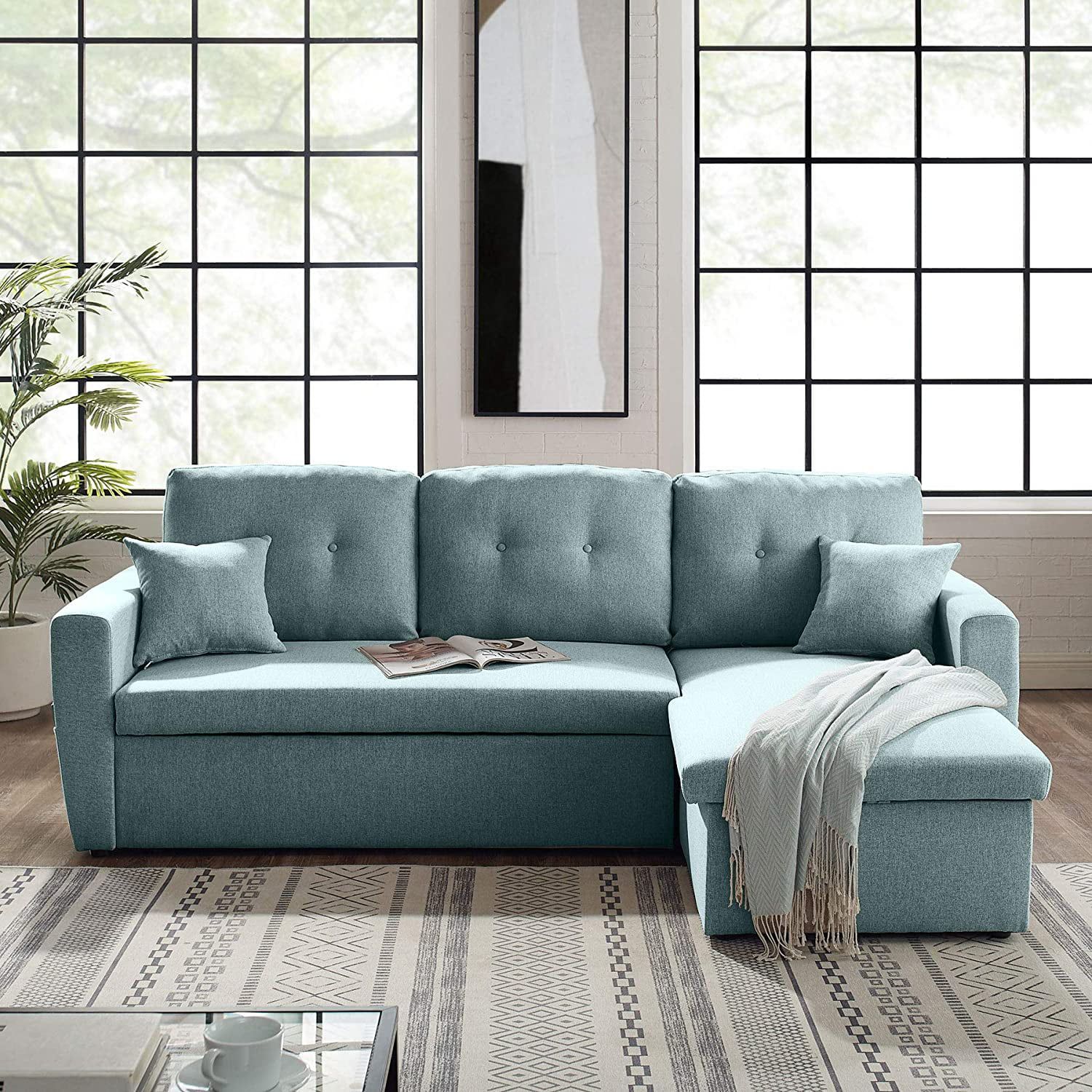 3 Seater Sofa Bed With Storage, Tribesigns 86.6” Convertible Sectional With Regard To Sofas For Small Spaces (Gallery 18 of 20)