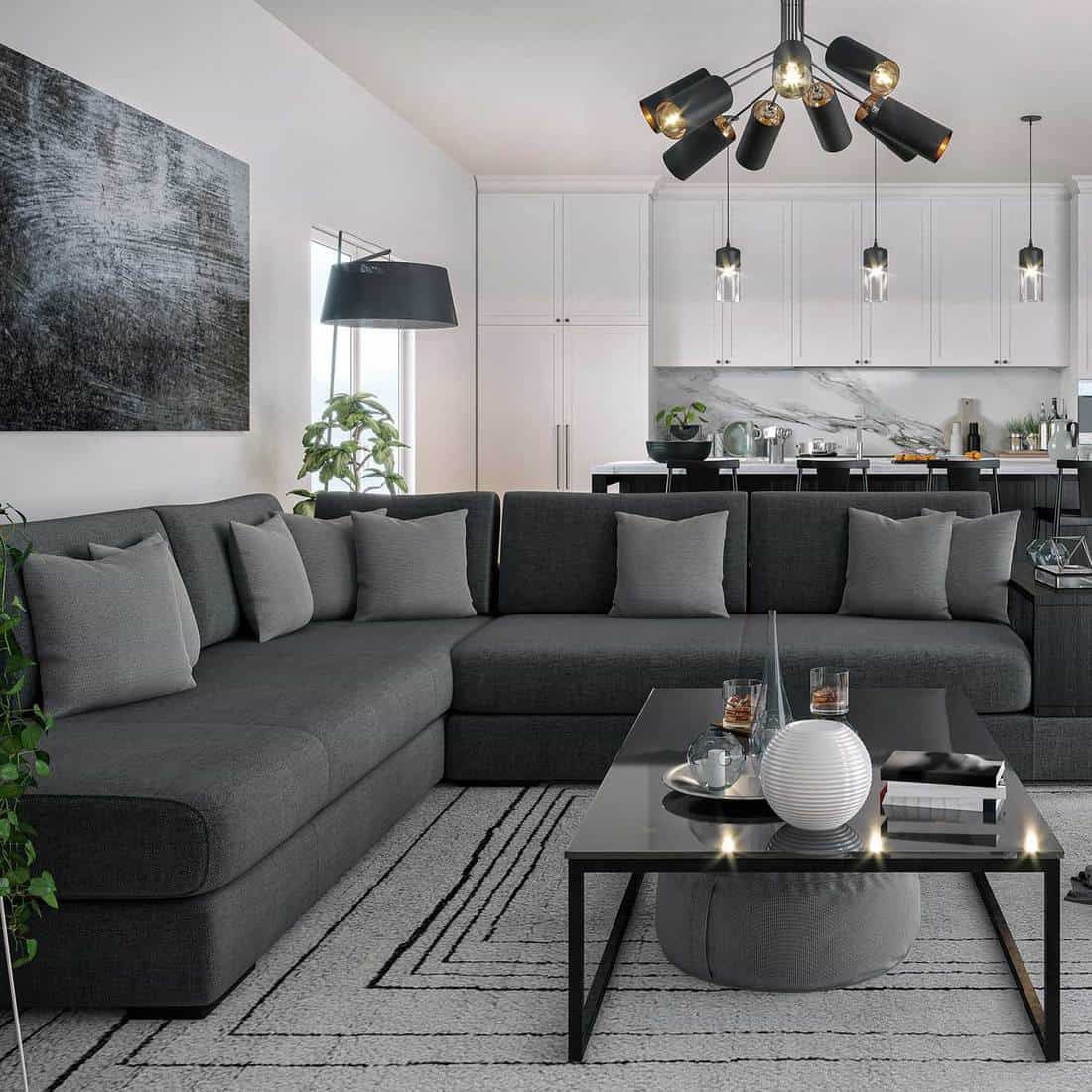 34 Gray Couch Living Room Ideas [inc. Photos] Regarding Sofas In Dark Grey (Gallery 14 of 20)