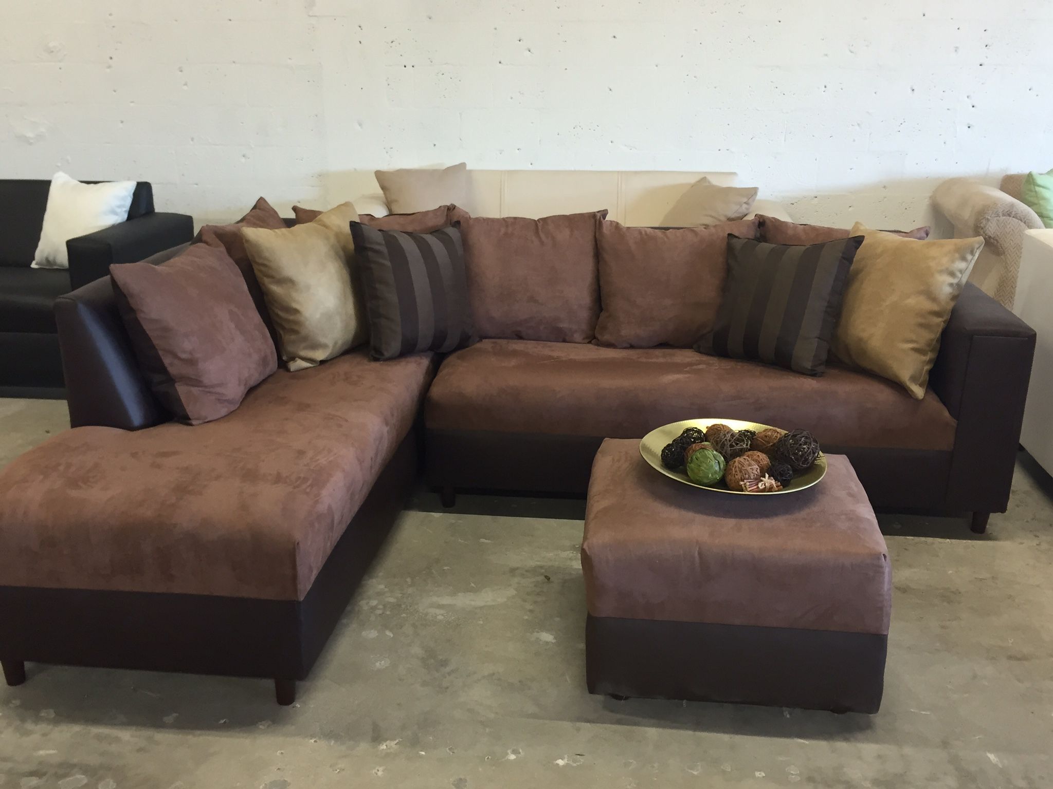 $360 Chocolate 2 Tone L Sectional Sofa | Sectional Sofa, Sectional Regarding 2 Tone Chocolate Microfiber Sofas (Gallery 15 of 20)