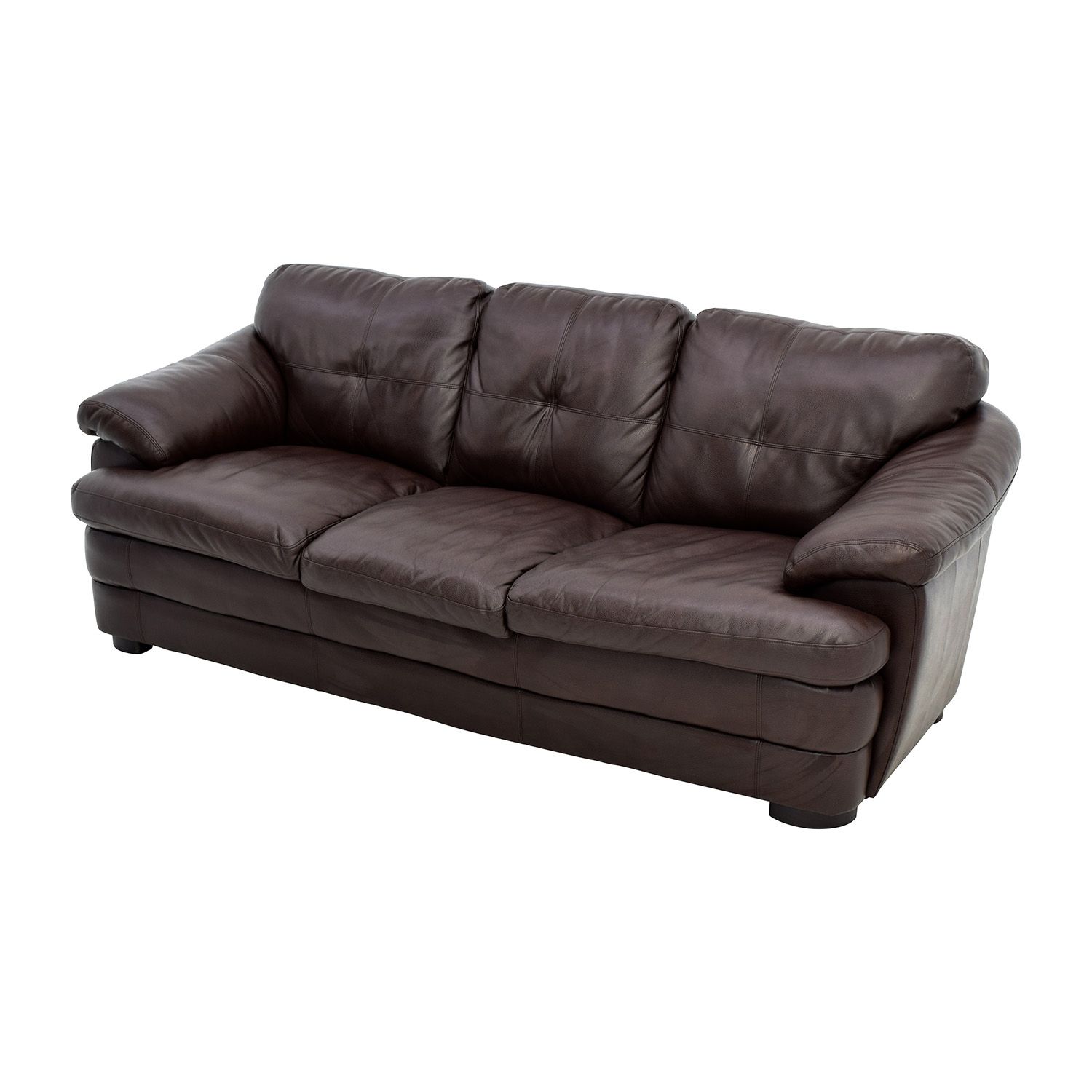 40% Off – Brown Faux Leather Couch / Sofas For Faux Leather Sofas In Chocolate Brown (View 17 of 20)