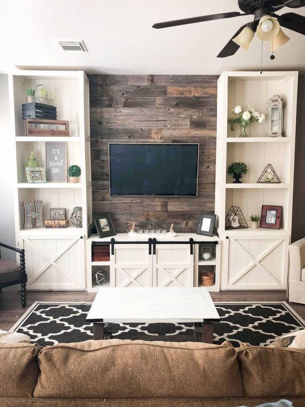 40+ Stylish Tv Wall Unit Ideas For Stunning Living Room Design In 2020 In Farmhouse Media Entertainment Centers (View 17 of 20)