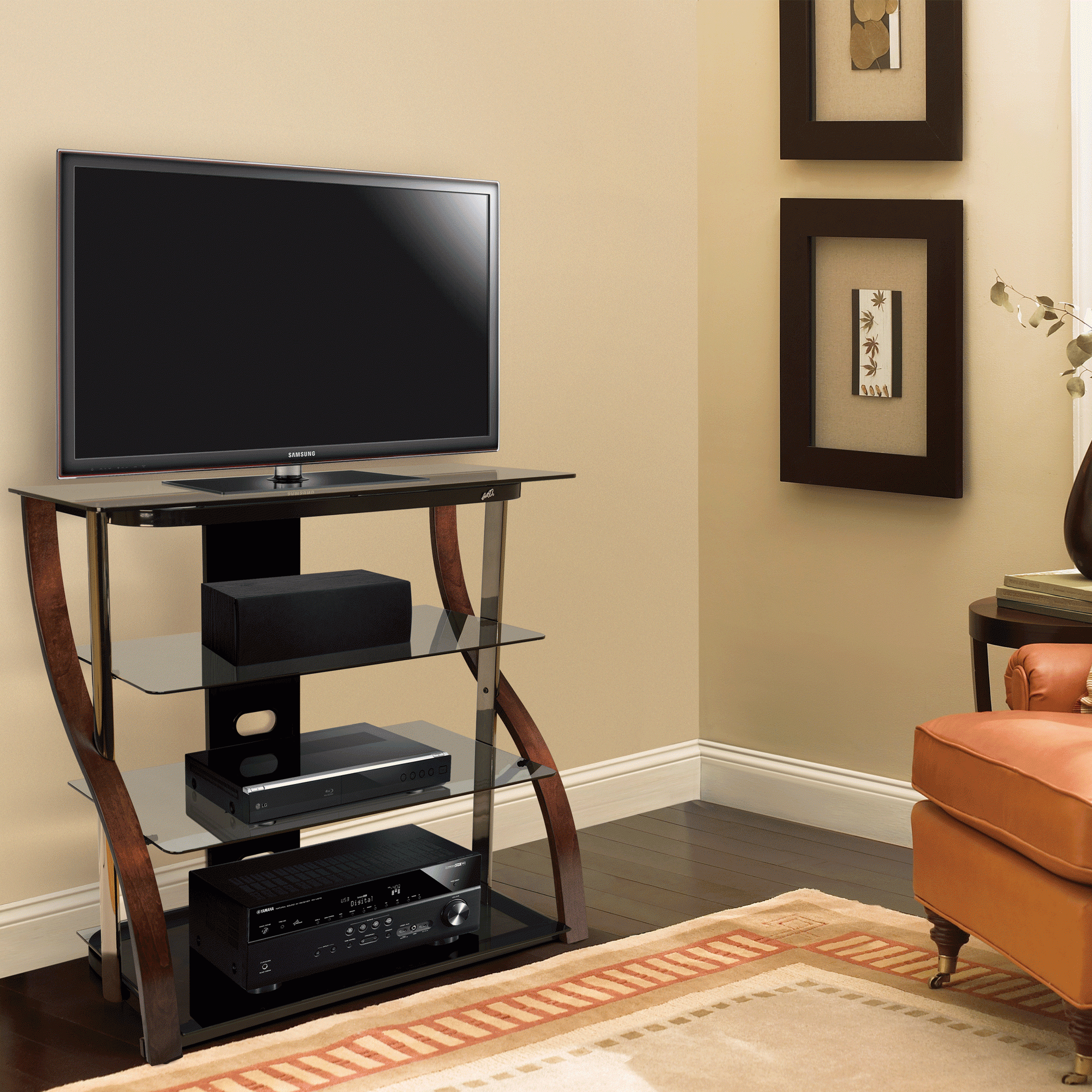 40" Tall Tv Stand For Tvs Up To 42", Espresso | Bedroom Tv Stand, Black With Cafe Tv Stands With Storage (View 17 of 20)