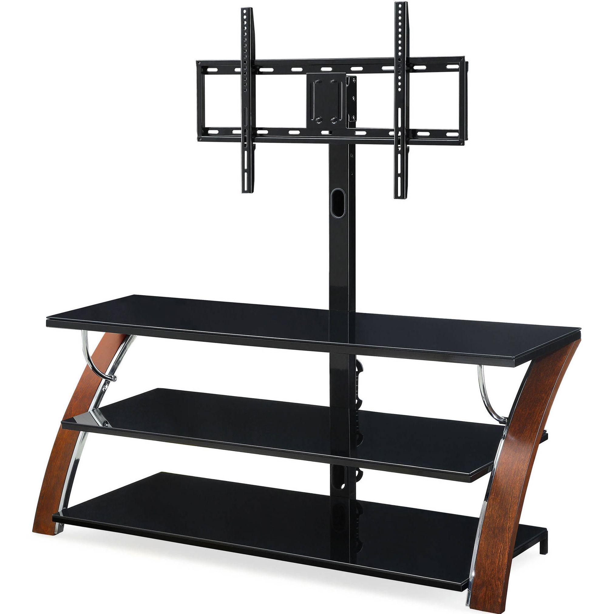 56.62? In Elie Modern Concept Flat Panel Bentwood/glass Tv Stand In Glass Shelves Tv Stands (Gallery 4 of 20)