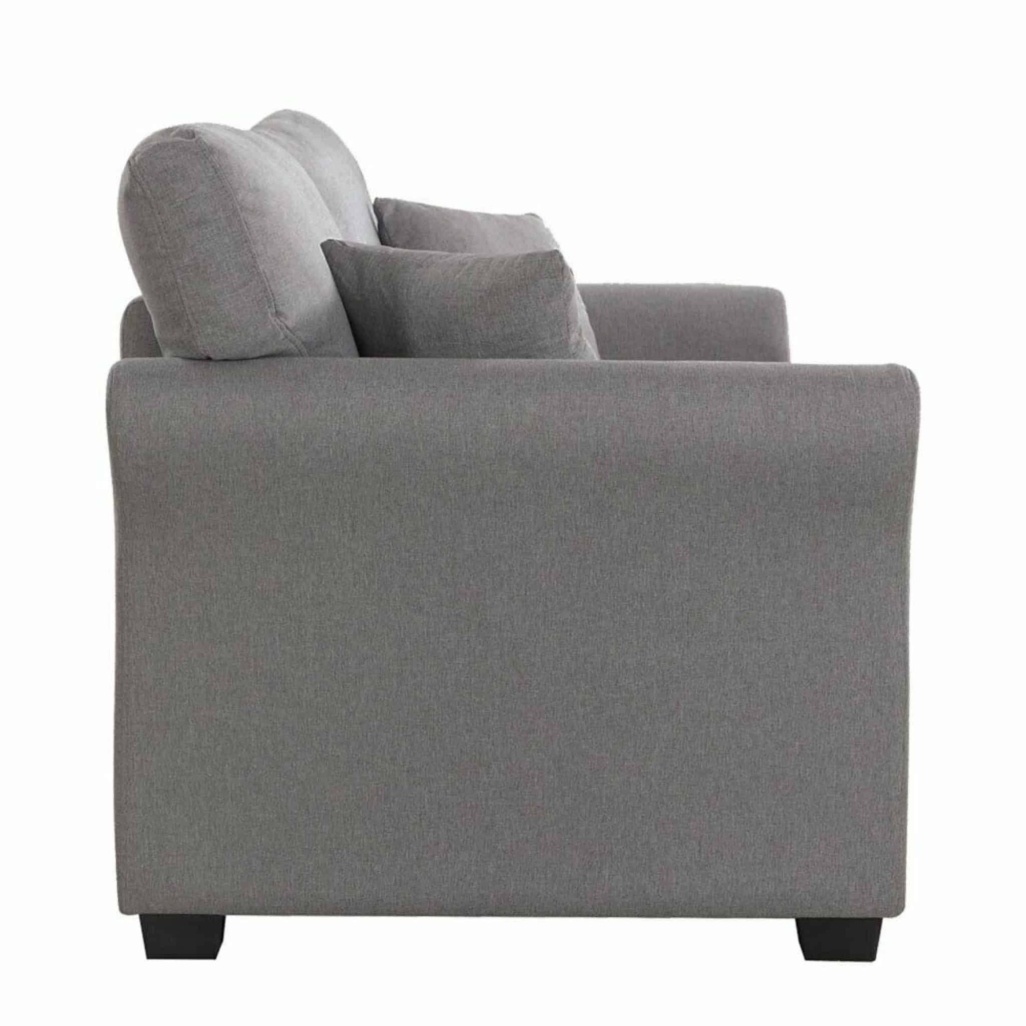63" Bluish Grey Cozy Loveseat Sofa W/ 2 Accent Pillows – Affordable For Sofas In Bluish Grey (Gallery 16 of 20)