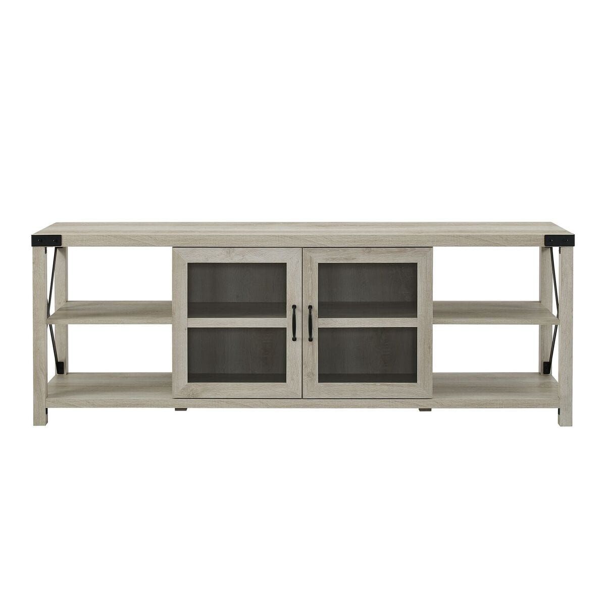70 Inch Farmhouse Metal X Tv Stand – White Oakwalker Edison Throughout Farmhouse Tv Stands For 70 Inch Tv (View 16 of 20)