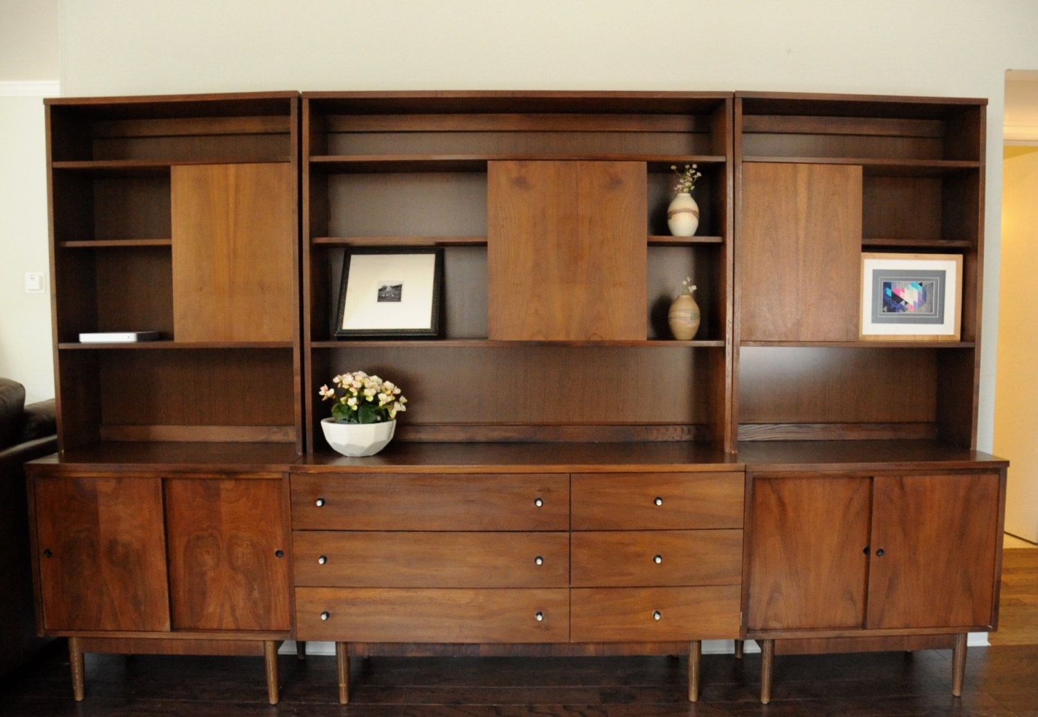 9 Ft Mcm Danish Scandinavian Walnut Wall Unit / Entertainment Center With Mid Century Entertainment Centers (View 19 of 20)