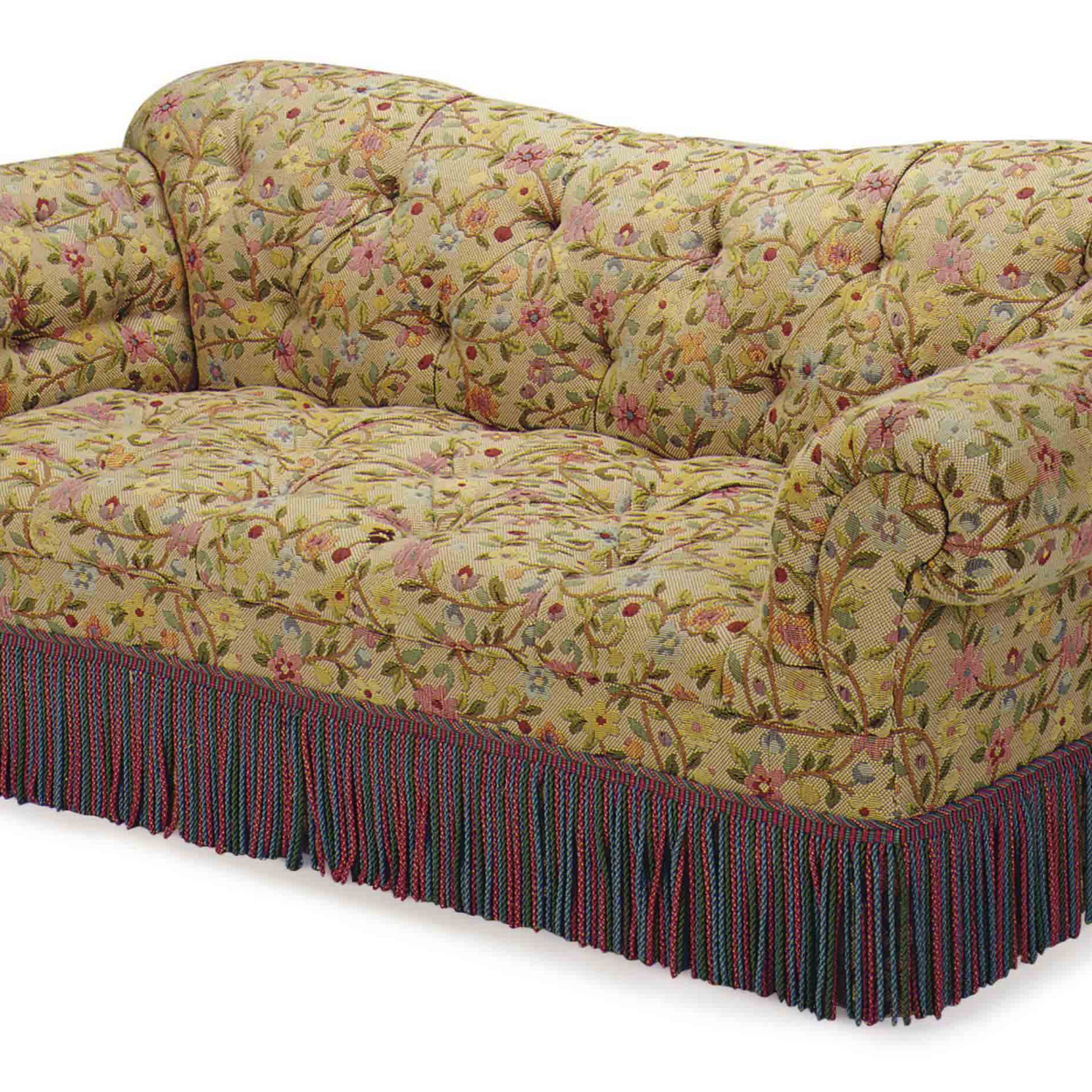 A Button Tufted Floral Pattern Upholstered Sofa, , Late 20th Century Inside Sofas In Pattern (View 11 of 20)