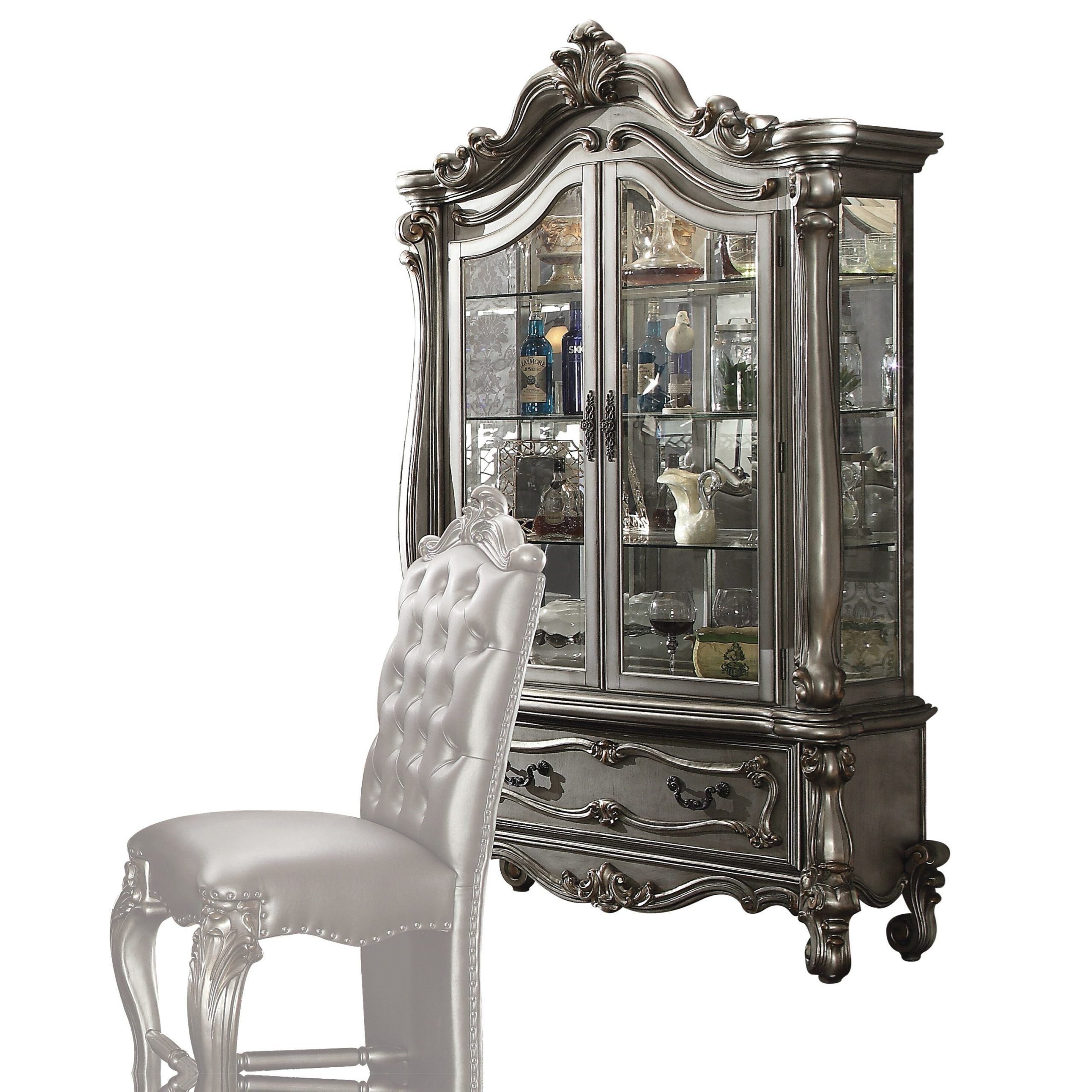Acme Furniture Versailles Curio Cabinet | Value City Furniture | Curio Inside Versailles Console Cabinets (Gallery 20 of 20)