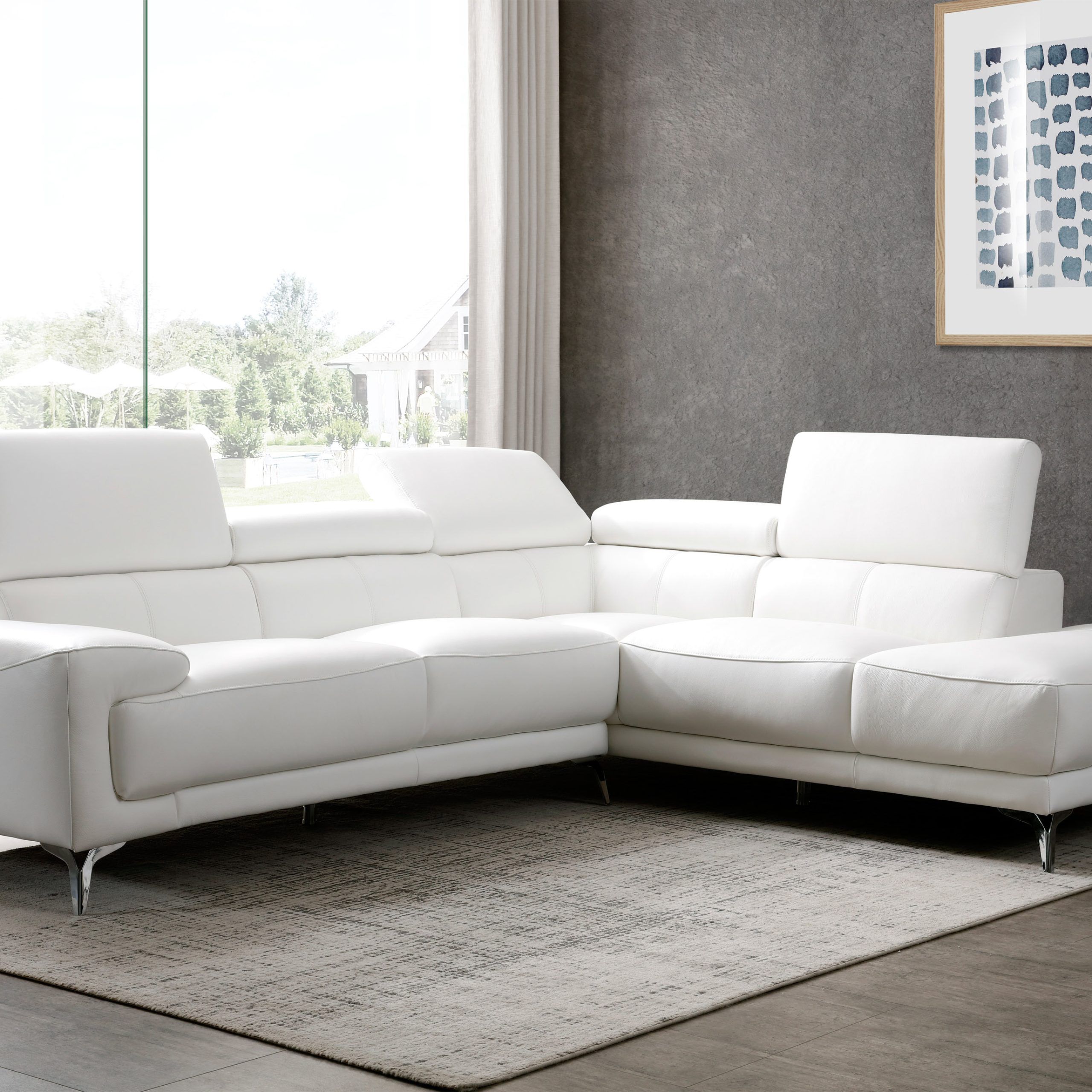 Advanced Adjustable Modern Leather L Shape Sectional Toledo Ohio Throughout Modern L Shaped Sofa Sectionals (View 2 of 20)