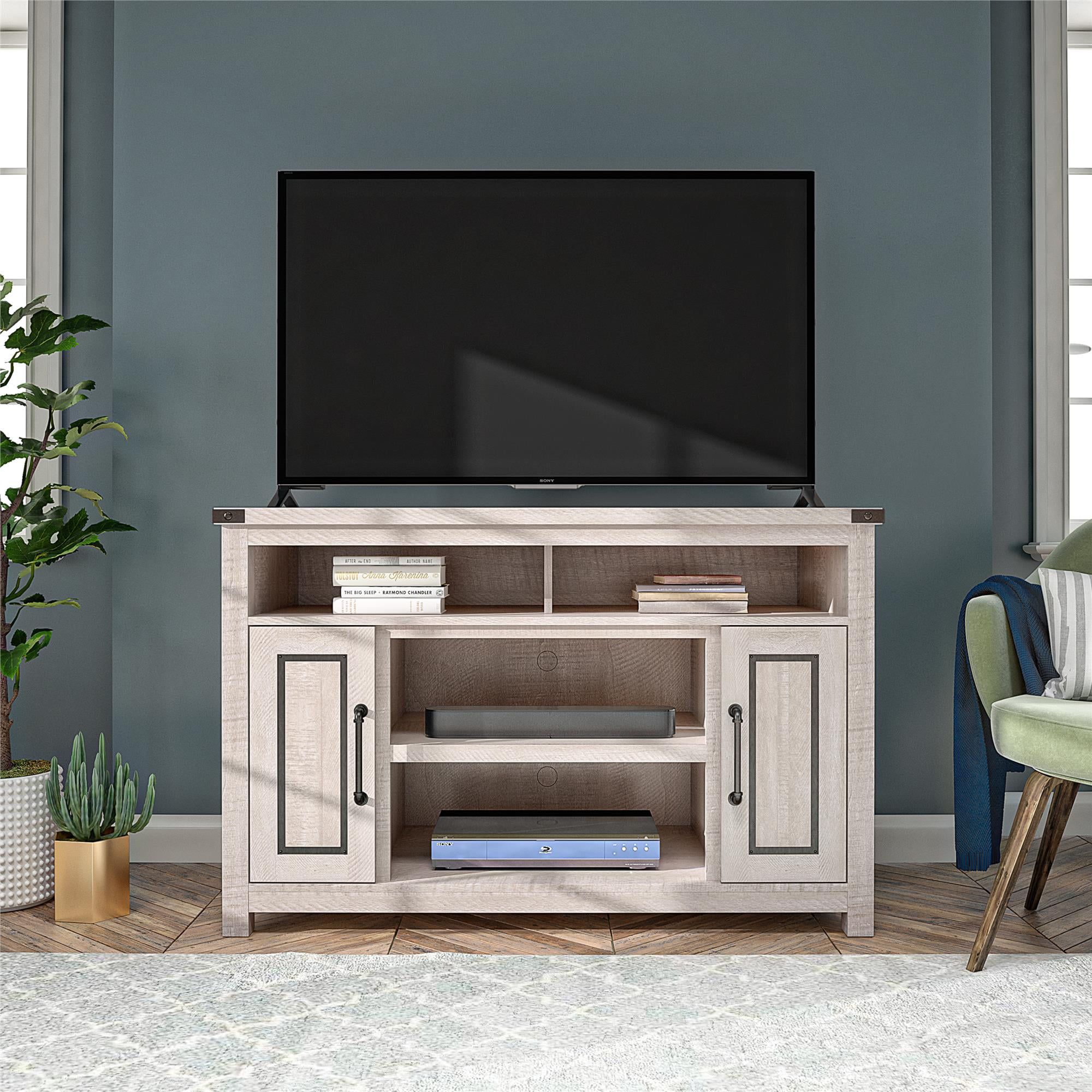 Ameriwood Home Avanta Tv Stand For Tvs Up To 48", Rustic White With 110&quot; Tvs Wood Tv Cabinet With Drawers (Gallery 14 of 20)