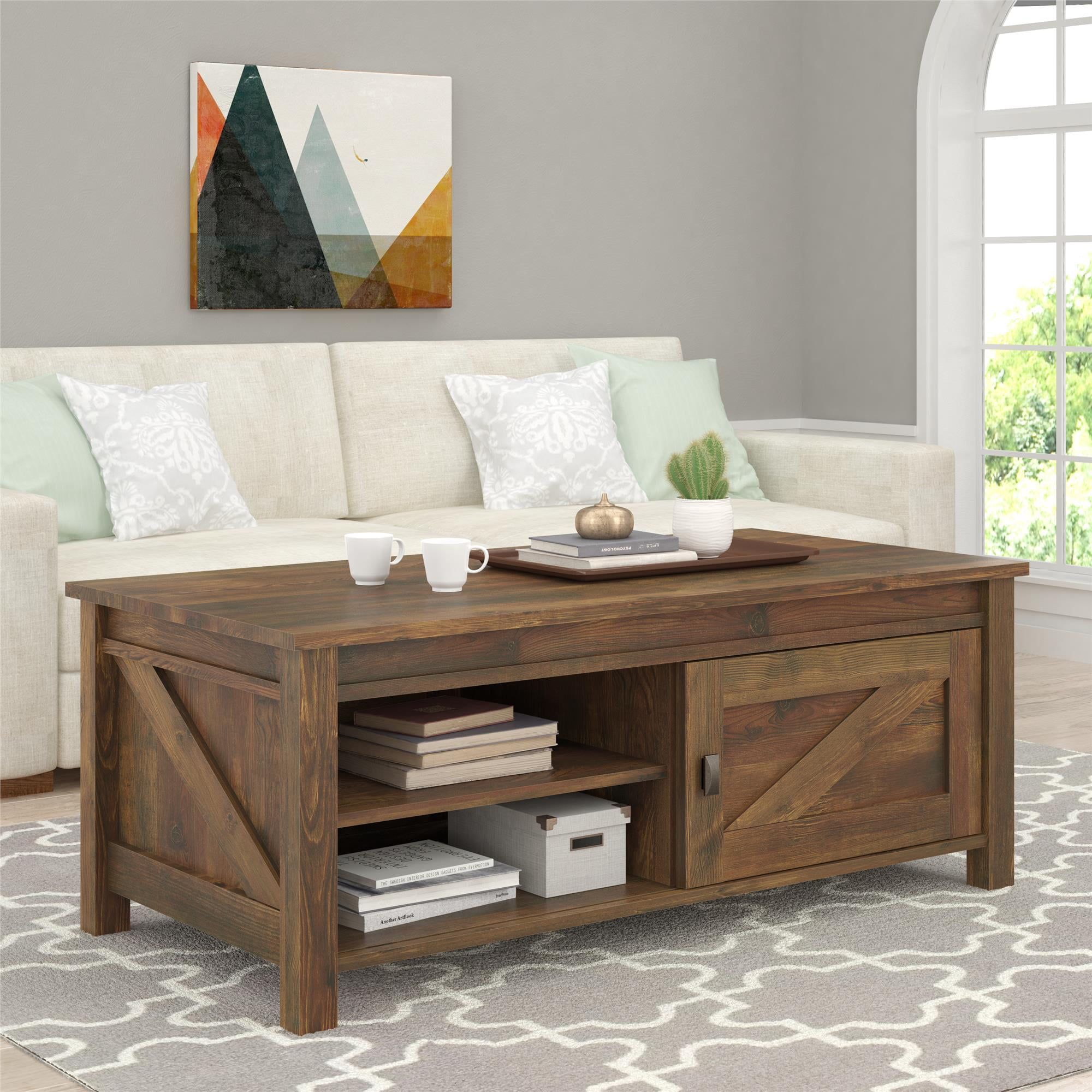 Ameriwood Home Farmington Coffee Table, Rustic – Walmart Throughout Rustic Coffee Tables (View 6 of 20)