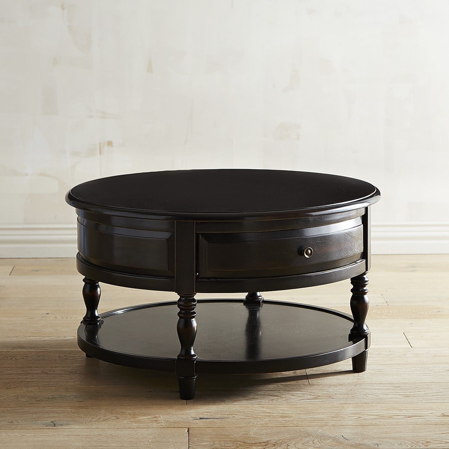 Anywhere Rubbed Black Round Coffee Table | Round Coffee Table, Round Throughout Full Black Round Coffee Tables (Gallery 20 of 20)