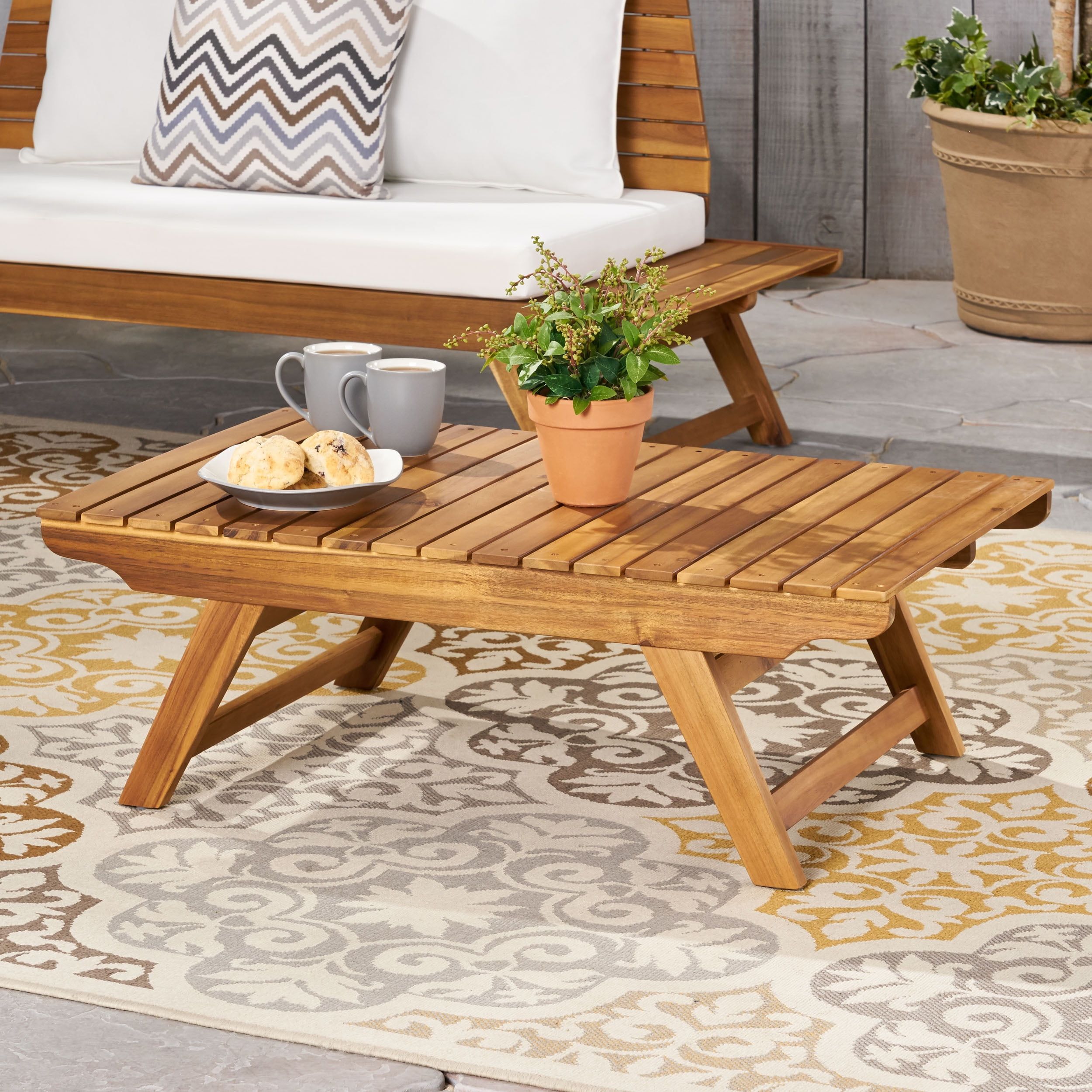 Arhaus Coffee Table Outdoor – Shop Modway Pier Natural Teak Modern Regarding Modern Outdoor Patio Coffee Tables (Gallery 18 of 20)