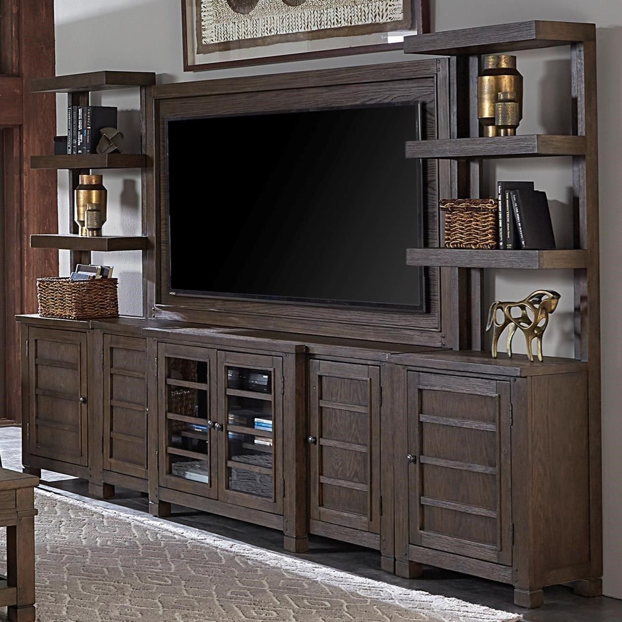 Aspenhome Tucker 75" Console With Tv Backer And Piers | Find Your With Regard To Entertainment Units With Bridge (Gallery 9 of 20)