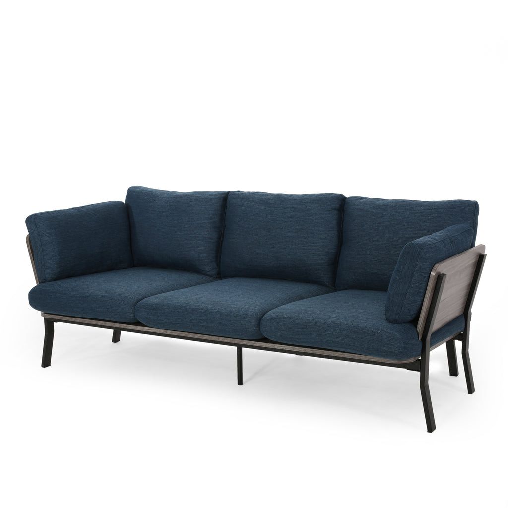 Athea Mid Century Modern 3 Seater Wood Frame Sofa – Gdf Studio In Mid Century 3 Seat Couches (View 5 of 20)