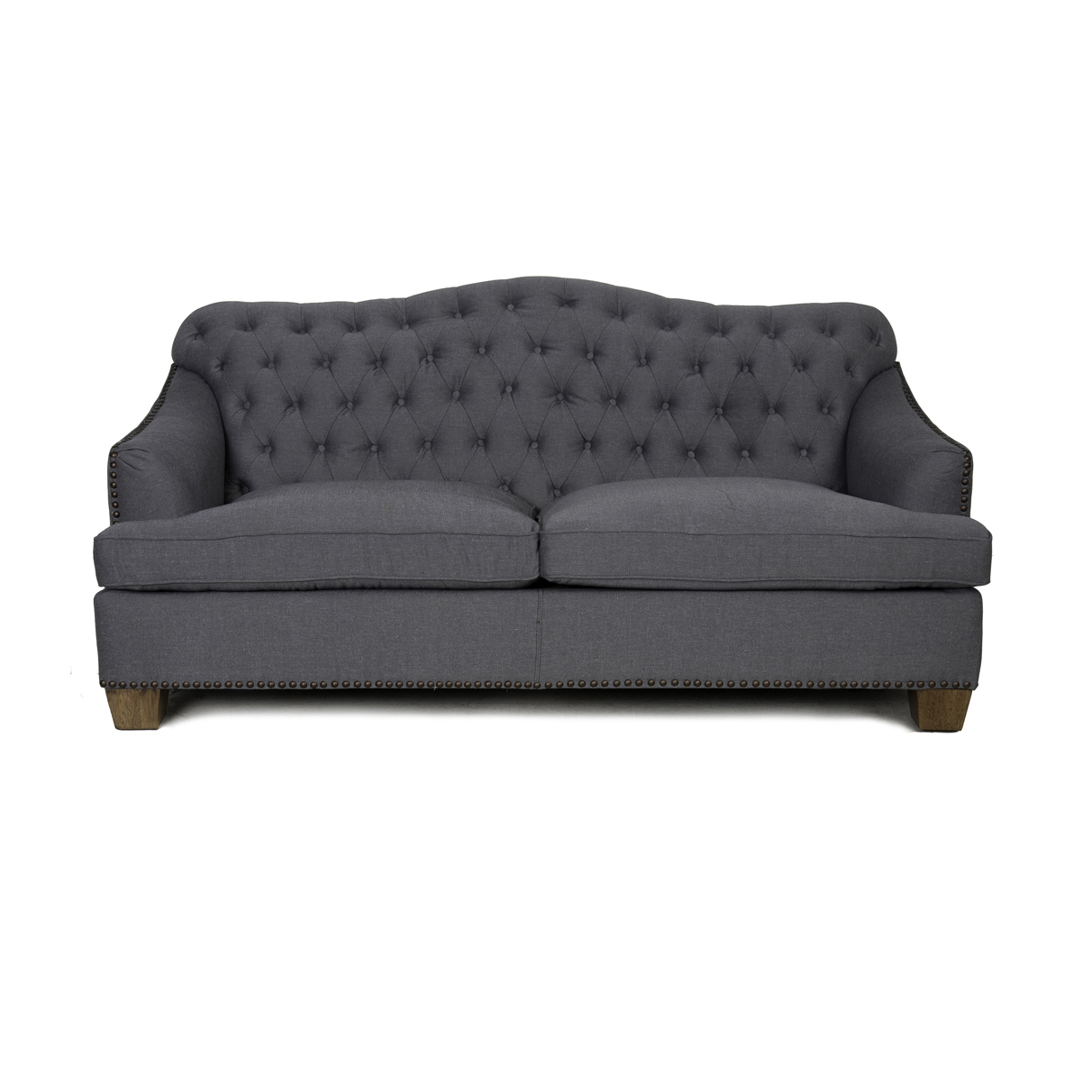 Bardot Tufted Sofa With Nailheads – Charcoal | Charcoal Sofa, Kosas With Light Charcoal Linen Sofas (Gallery 16 of 20)