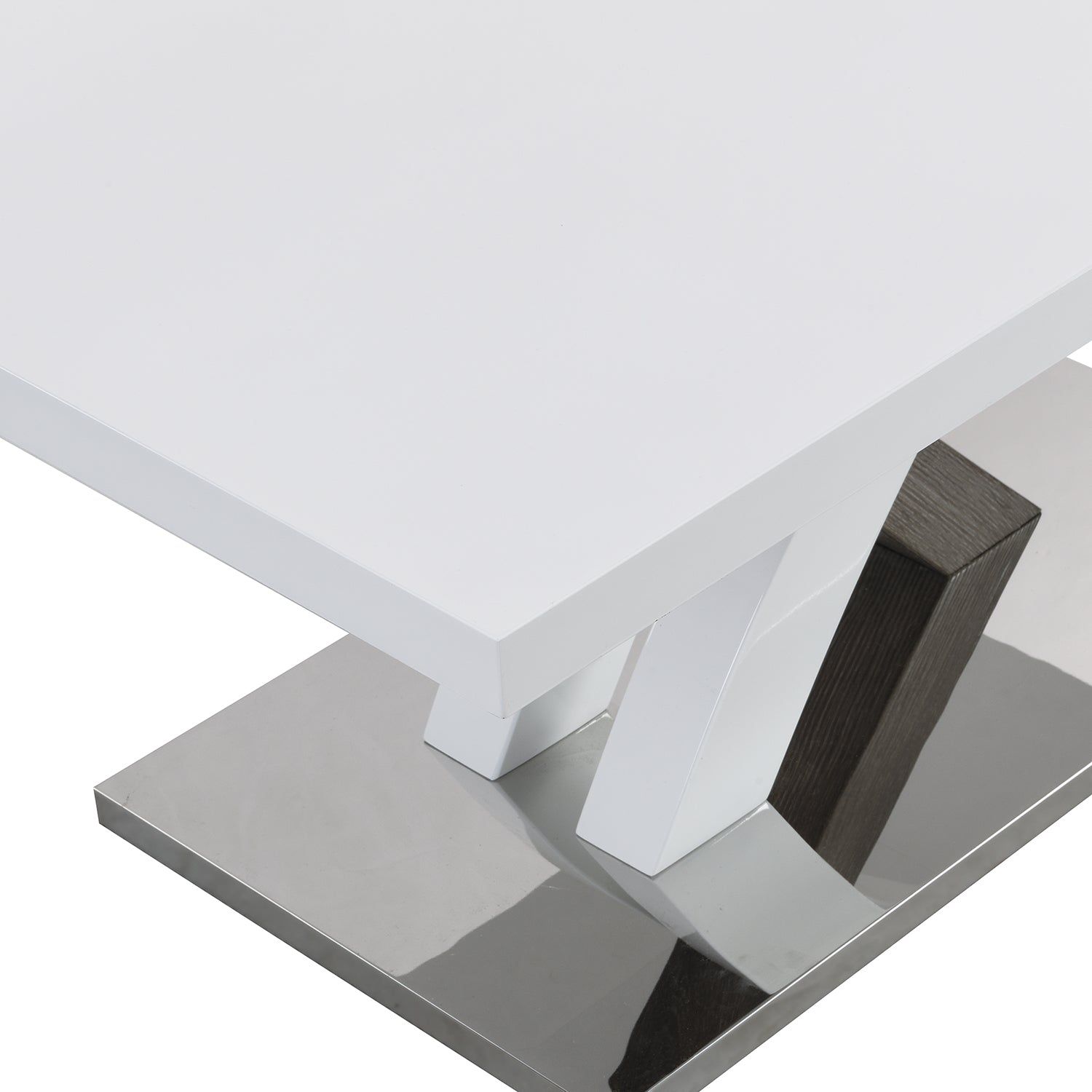 Basel High Gloss White Coffee Table With Stainless Steel Base 6 Pertaining To White T Base Seminar Coffee Tables (View 4 of 20)