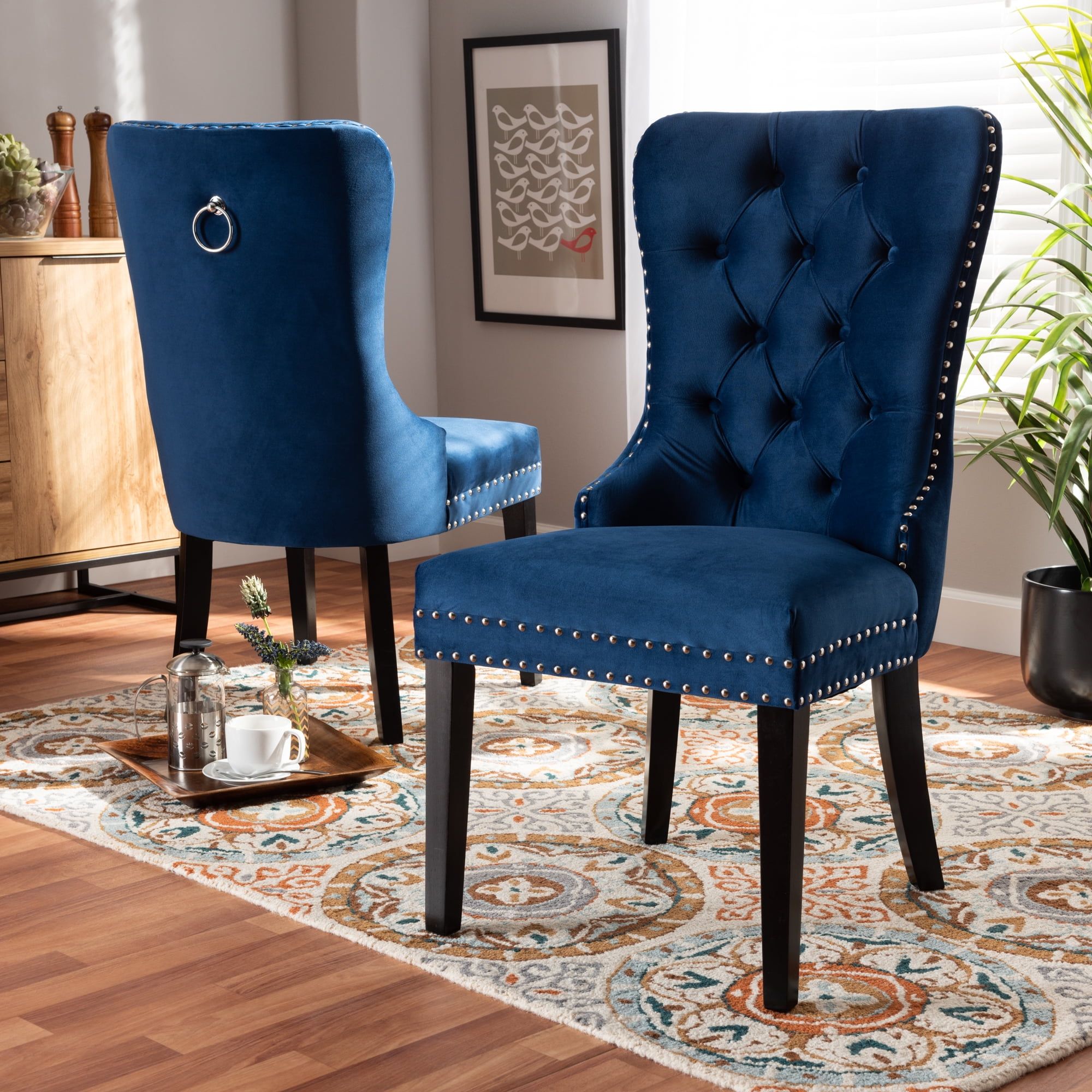 Baxton Studio Remy Modern Transitional Navy Blue Velvet Fabric For Modern Velvet Upholstered Recliner Chairs (Gallery 13 of 20)