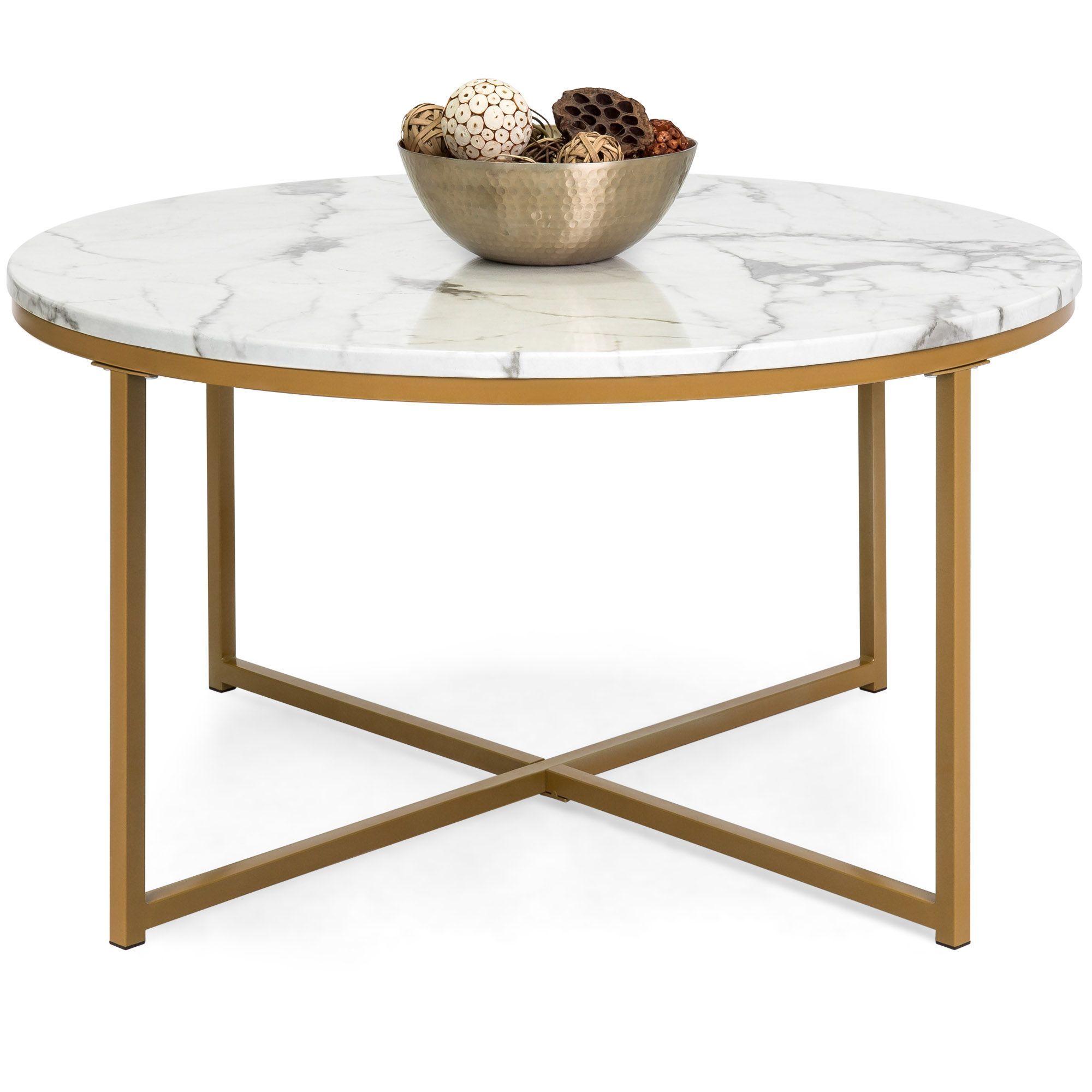 Best Choice Products 36in Faux Marble Modern Living Room Round Accent Within Modern Round Faux Marble Coffee Tables (Gallery 11 of 20)