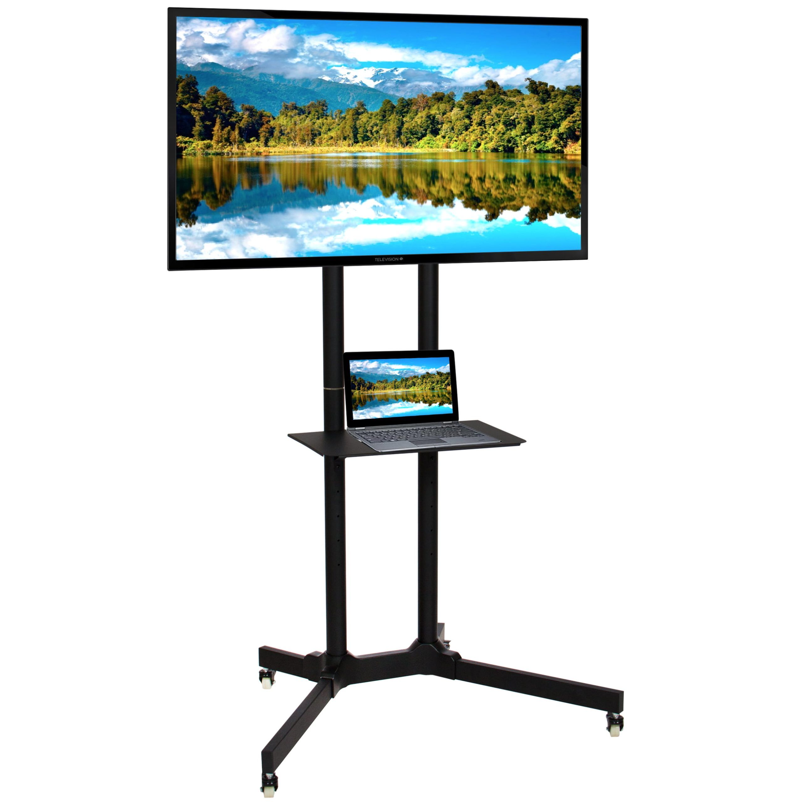 Best Choice Products Flat Panel Steel Mobile Tv Media Stand For 32 65in Throughout Stand For Flat Screen (Gallery 2 of 20)