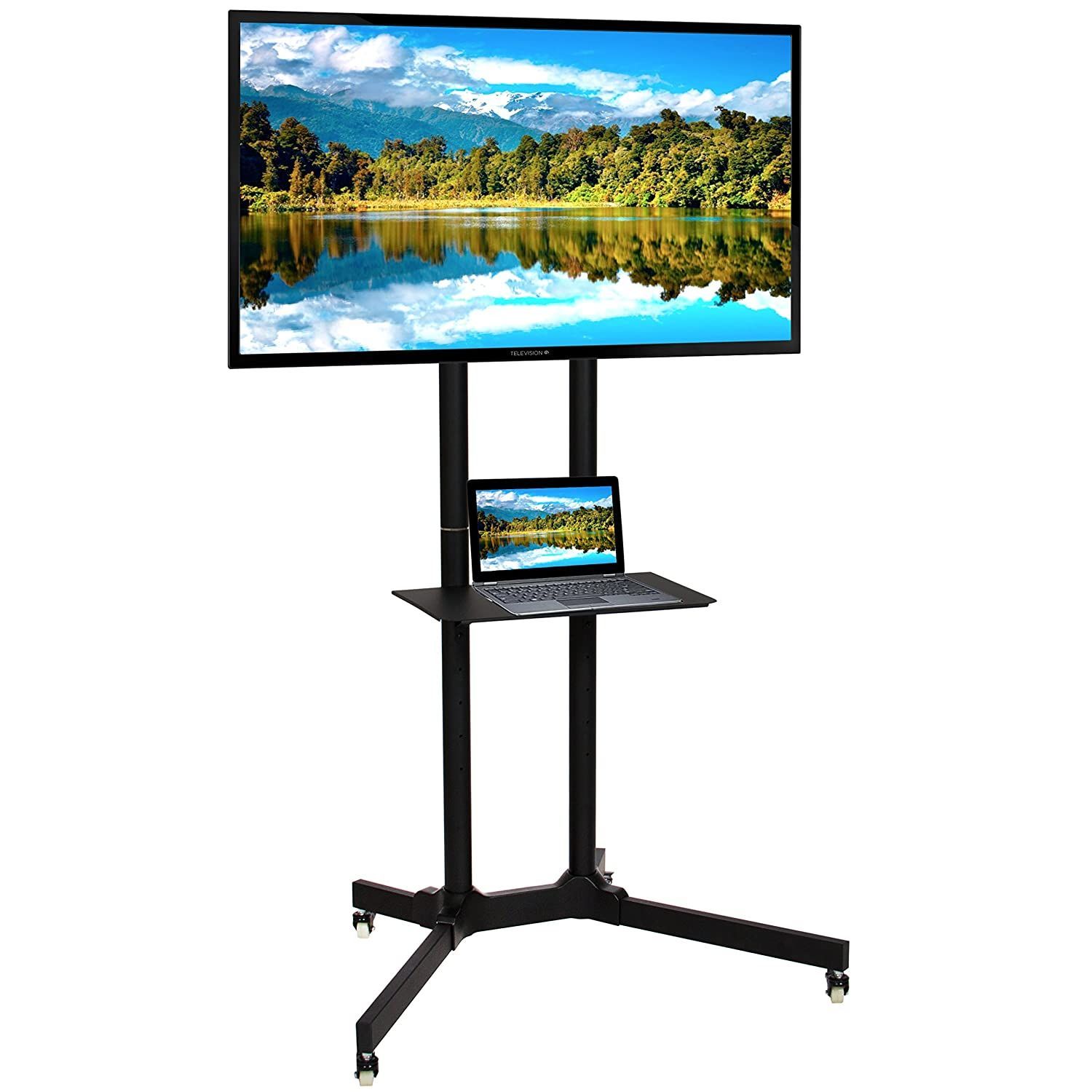 Best Choice Products Home Entertainment Flat Panel Steel Mobile Tv Inside Mobile Tilt Rolling Tv Stands (View 7 of 20)