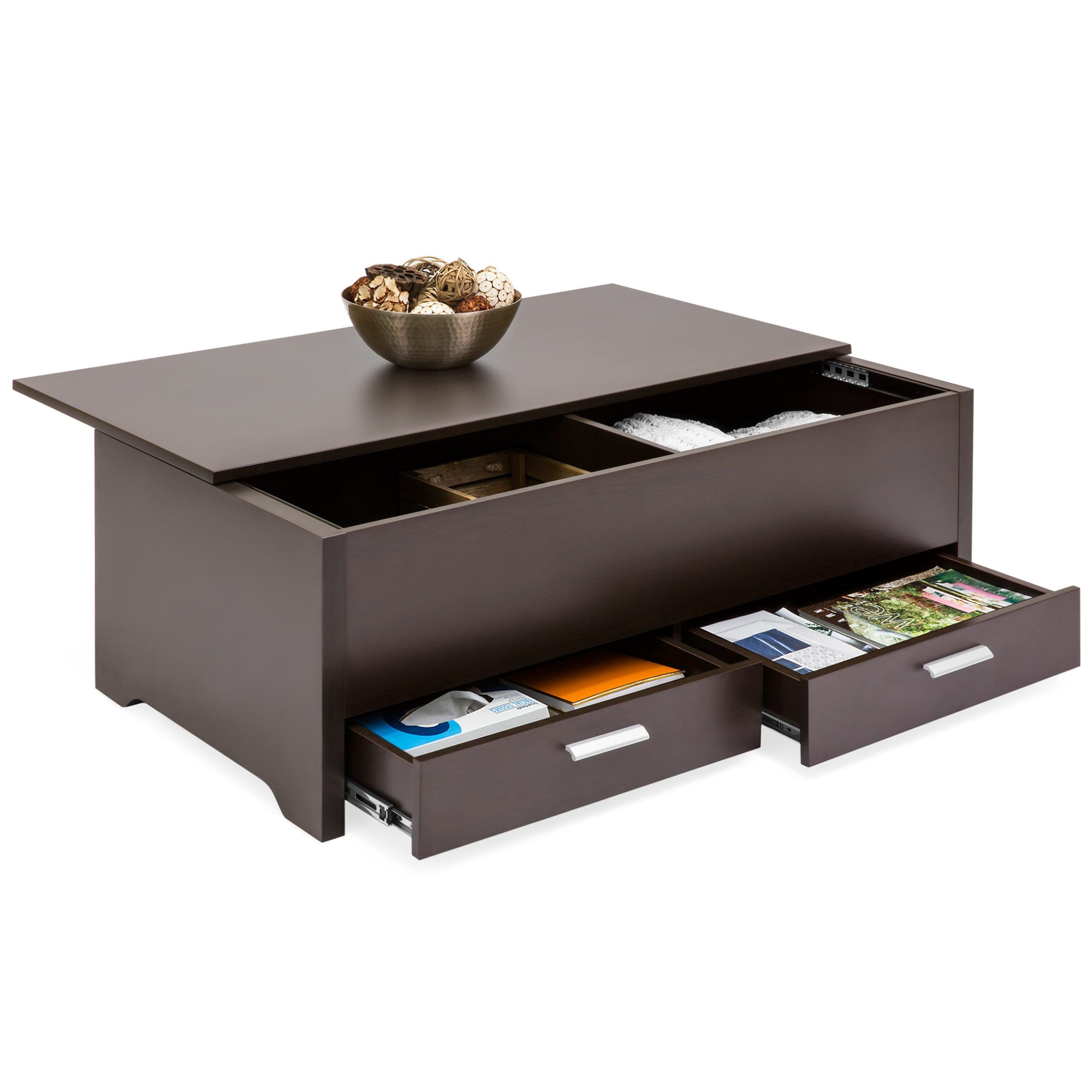 Best Choice Products Modern Multifunctional Coffee Table Furniture For For Coffee Tables With Open Storage Shelves (Gallery 8 of 20)