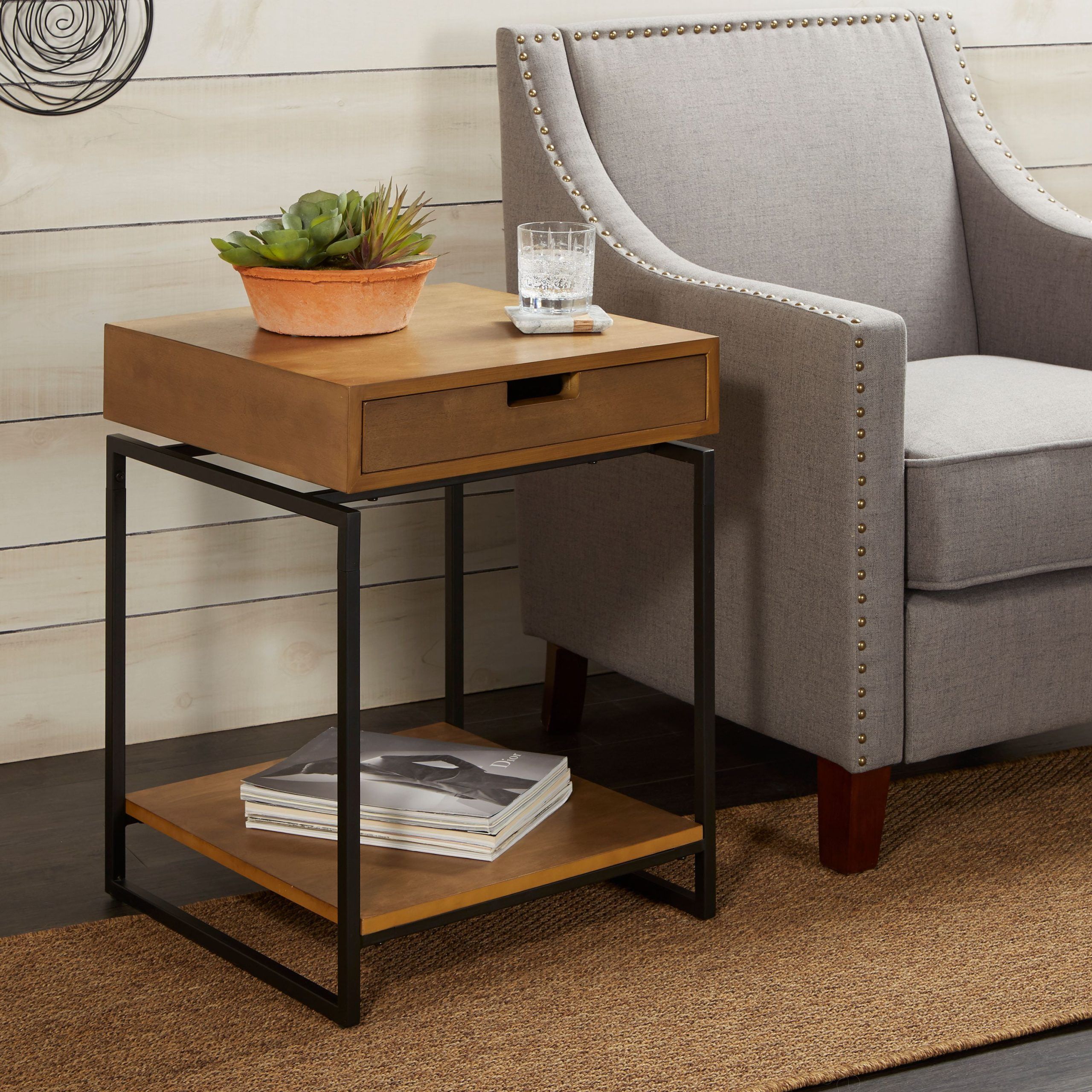 Better Homes & Gardens Juno Natural Wood End Table With Drawer With Freestanding Tables With Drawers (View 6 of 20)
