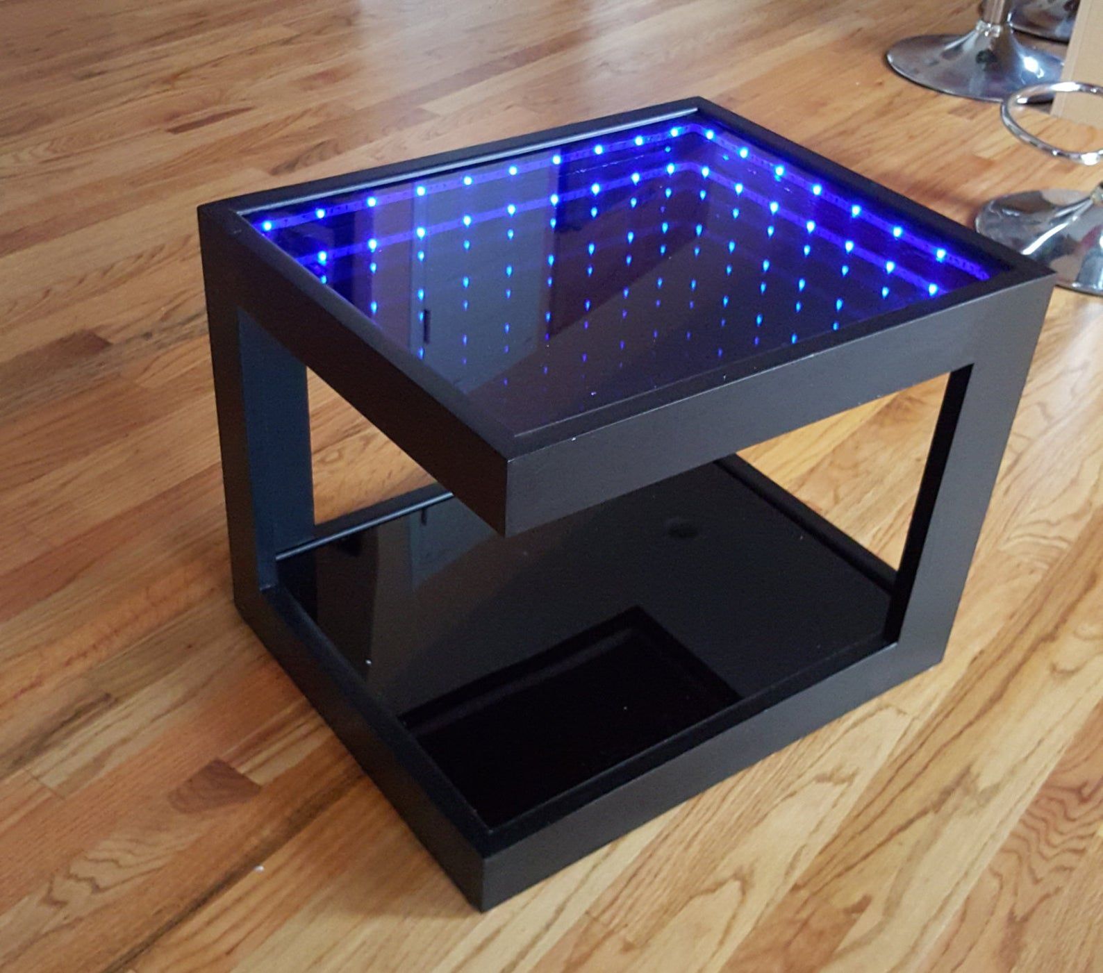 Black Coffee Table With Cool Illusion Lights Featuring | Etsy In 2021 With Coffee Tables With Drawers And Led Lights (View 18 of 20)