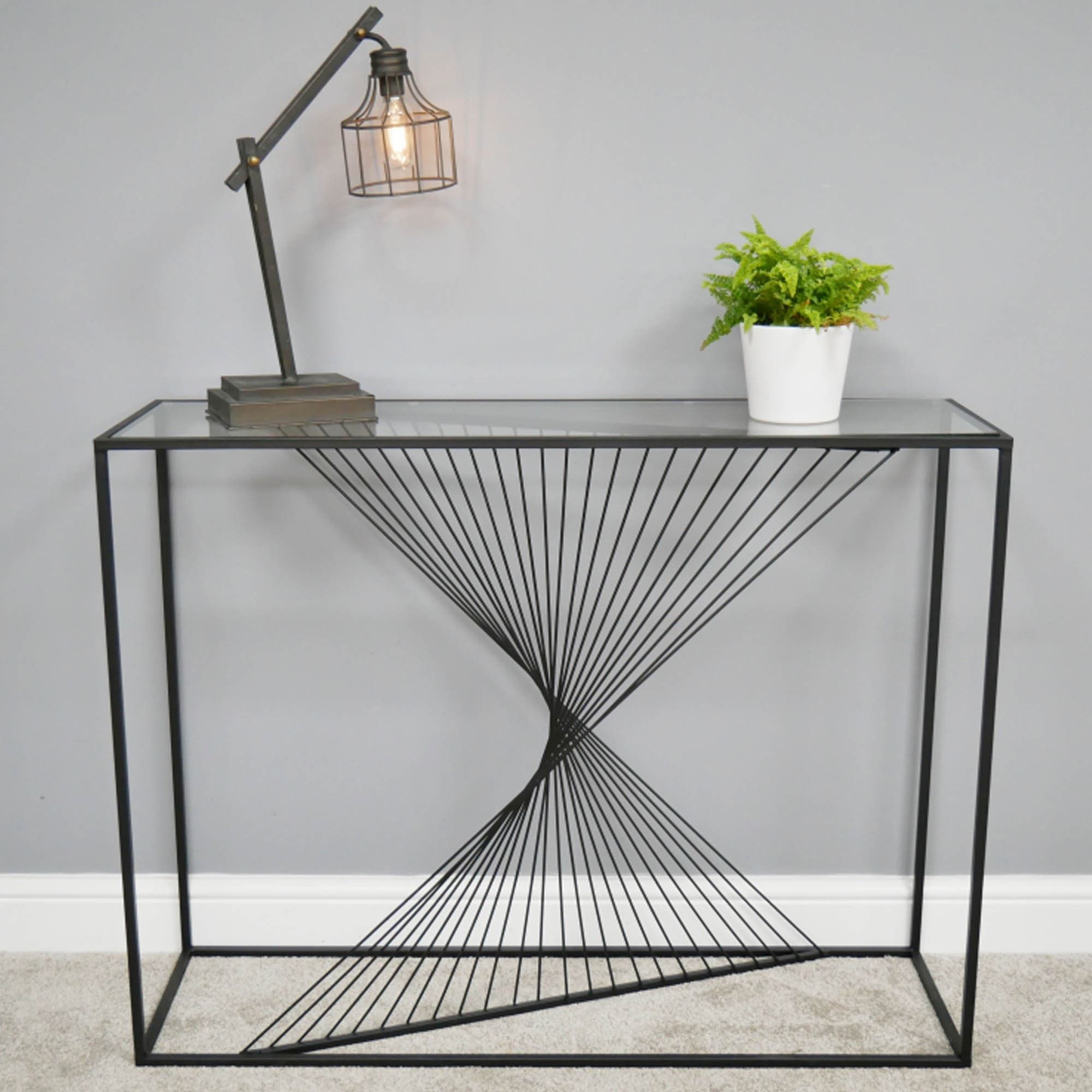 Black Metal Side Table With Glass Top | Side Tables | Modern Furniture Throughout Metal Side Tables For Living Spaces (Gallery 7 of 20)