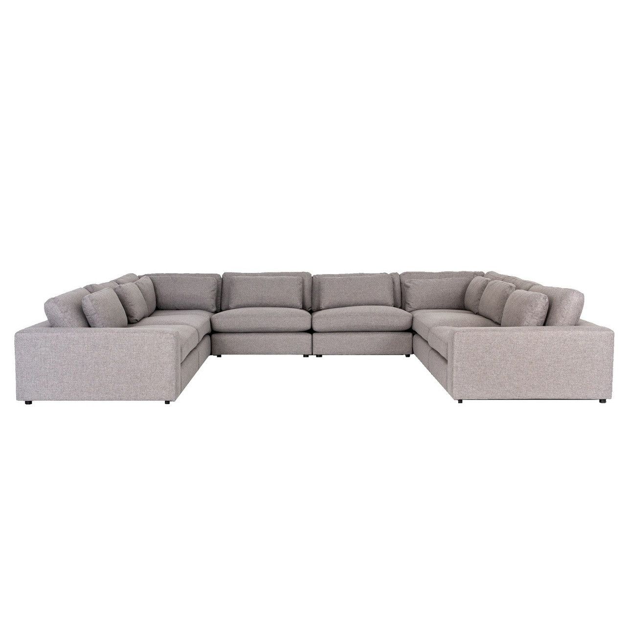 Bloor Contemporary Gray Fabric 8 Piece U Shaped Sectional Sofa 170" For Modern U Shape Sectional Sofas In Gray (View 9 of 20)