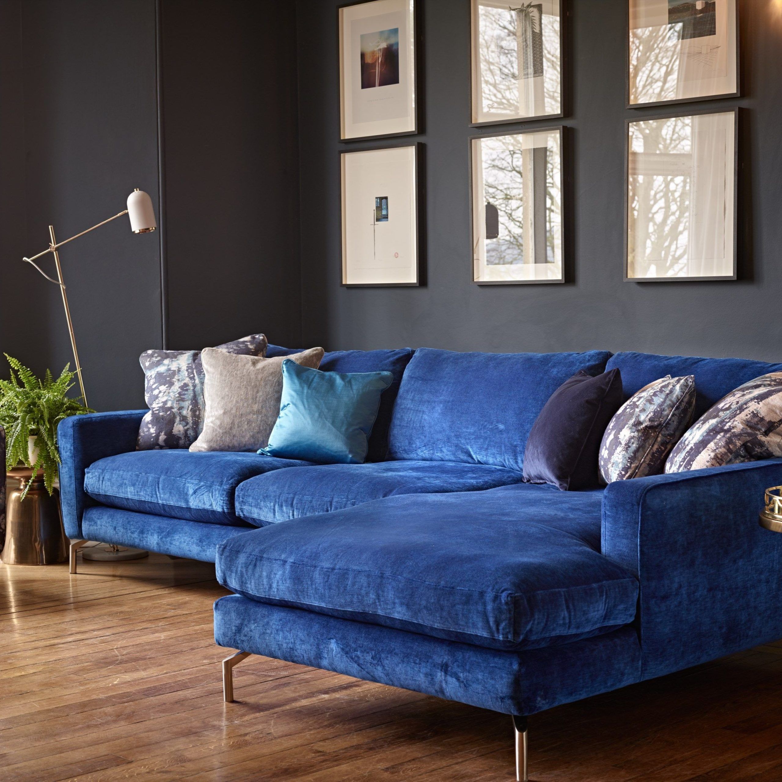 Blue Velvet Chaise Sofa | Velvet Sofa Living Room, Blue Sofas Living Within Sofas In Blue (View 4 of 20)