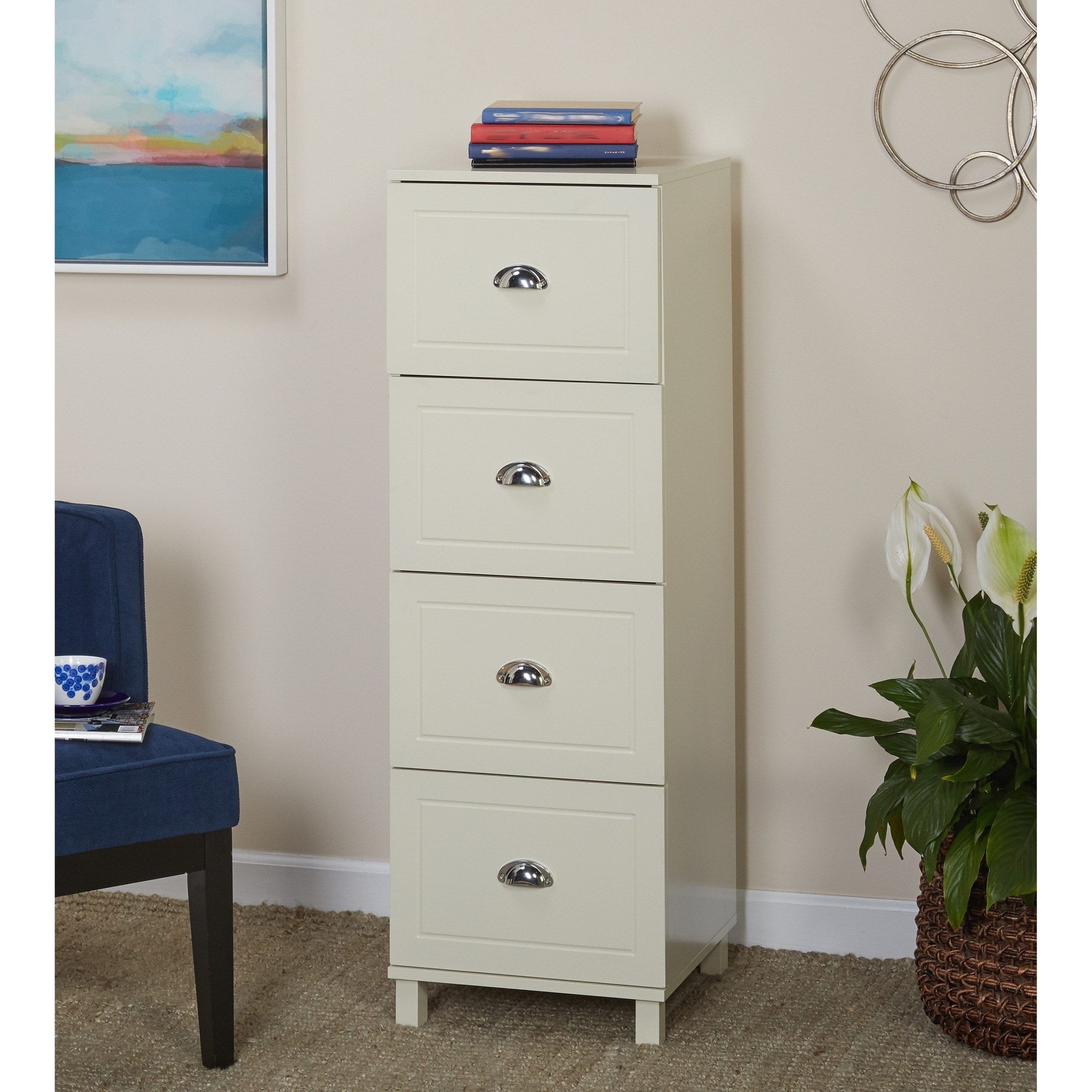 Bradley 4 Drawer Vertical Wood Filing Cabinet, White – Walmart Within Wood Cabinet With Drawers (Gallery 4 of 20)