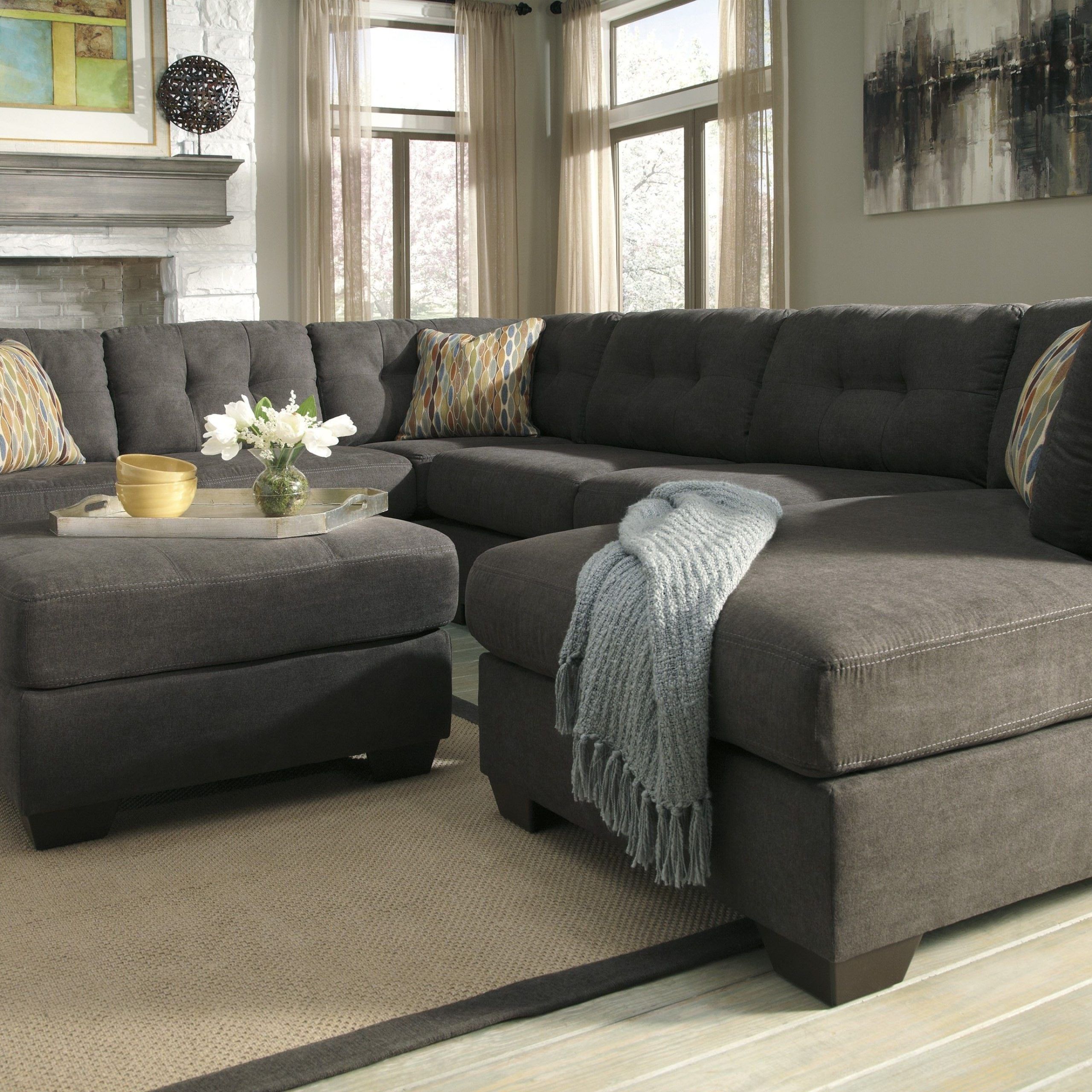 Brilliant Gray Sectional Sofa Modular Lounges Melbourne Inside Dark Grey Polyester Sofa Couches (Gallery 8 of 20)