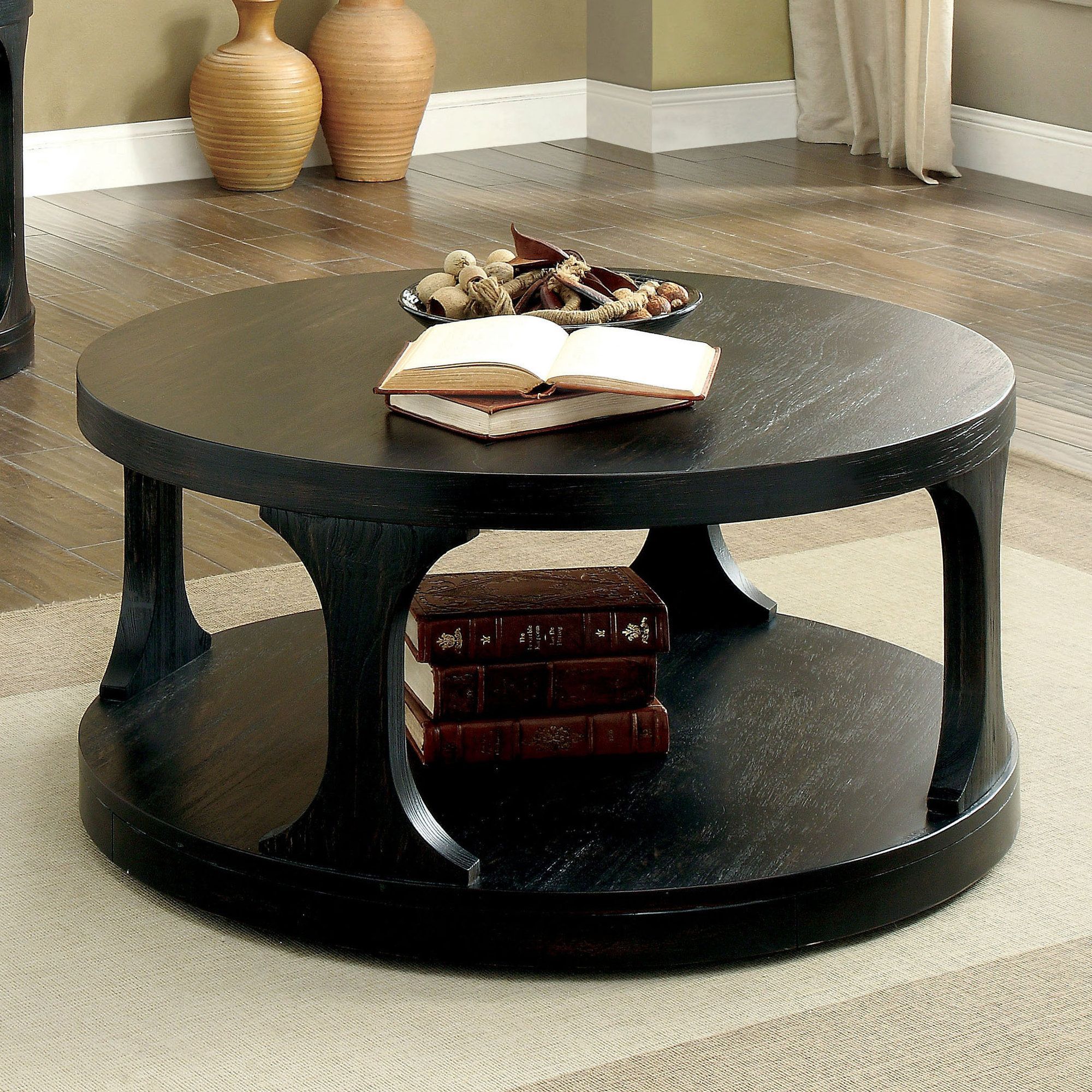 Bring A Touch Of Elegance To Your Home With A Black Circle Coffee Table Regarding Full Black Round Coffee Tables (Gallery 10 of 20)