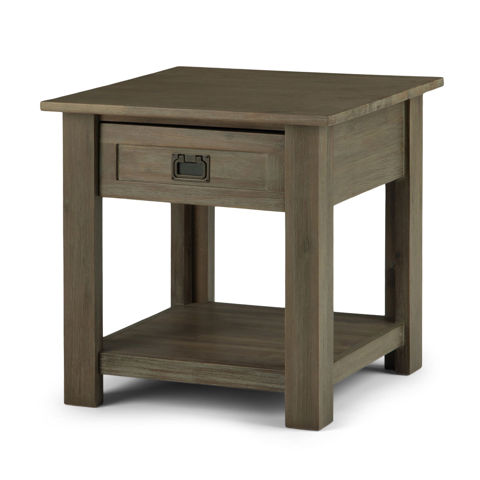 Brooklyn + Max Sullivan Solid Acacia Wood 22 Inch Wide Square Rustic In Rustic Gray End Tables (View 11 of 20)