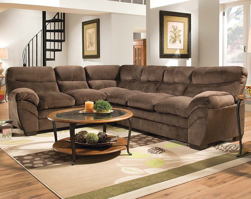 Brown Plush Couch | Challenger Chocolate 2 Piece Sectional Sofa | Brown For Sofas In Chocolate Brown (View 6 of 20)