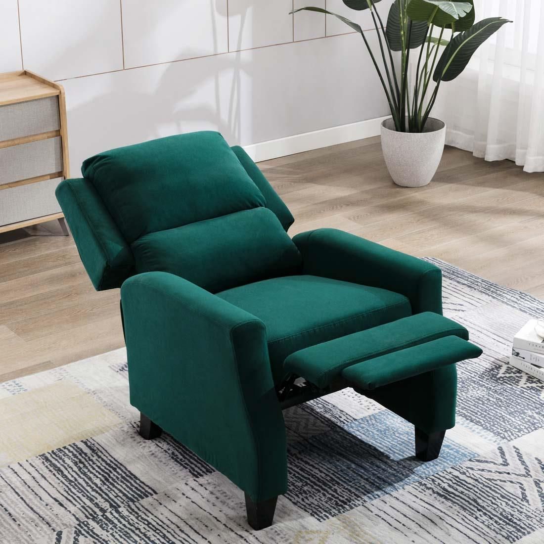 Burley Velvet Fabric Modern Accent Recliner Armchair Sofa Lounge Chair Intended For Modern Velvet Upholstered Recliner Chairs (Gallery 3 of 20)
