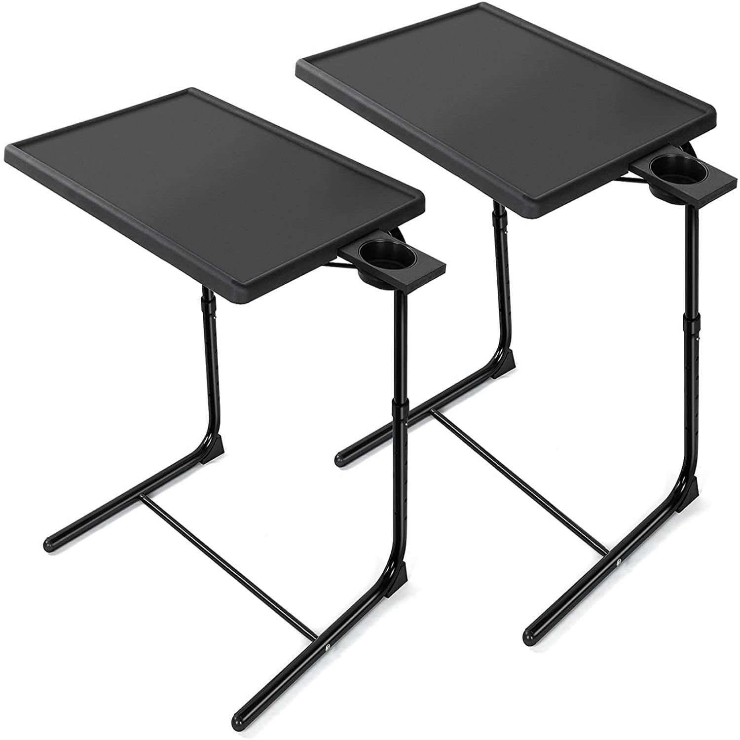 Buy 2 Pack Portable Foldable 6 Height & 3 Tilt Angles Adjustable Tv With Regard To Foldable Portable Adjustable Tv Stands (Gallery 4 of 20)