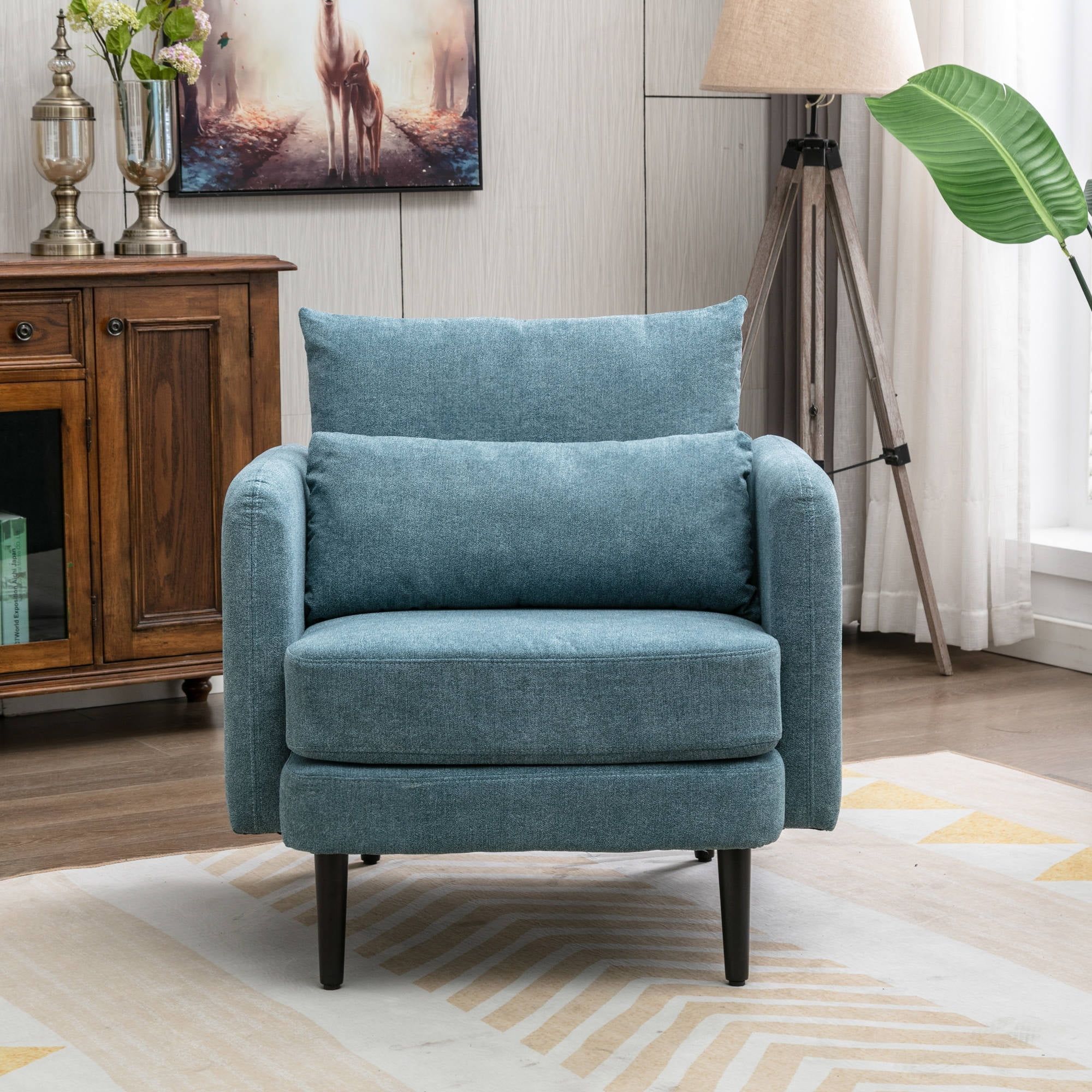 Buy Arcticscorpion Armchair, Accent Arm Chair, Mid Century Modern Comfy Within Comfy Reading Armchairs (View 9 of 20)