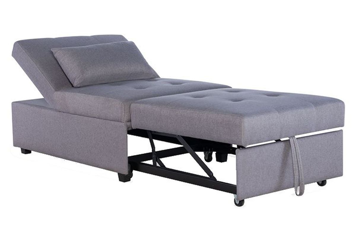 Buy Dozer Grey Convertible Sleeper Chair – Part# 17s1010g | Badcock & More Regarding 4 In 1 Convertible Sleeper Chair Beds (View 13 of 20)
