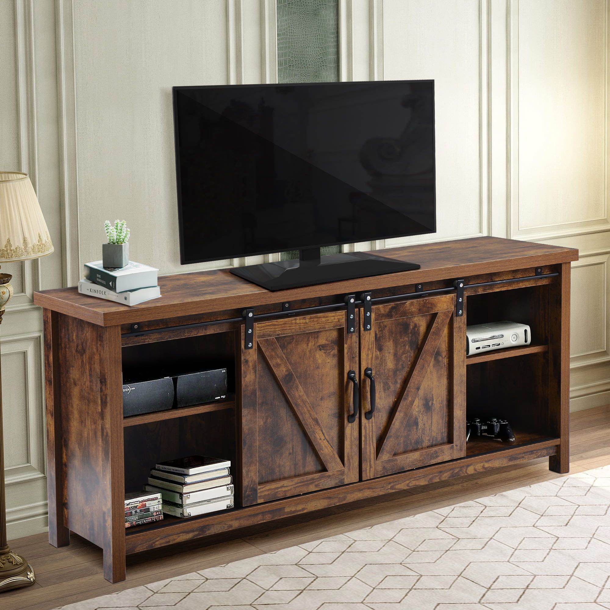 Buy Farmhouse 52'' Tv Stands With Adjustable Leg, Segmart Traditional Intended For Modern Farmhouse Rustic Tv Stands (Gallery 15 of 20)