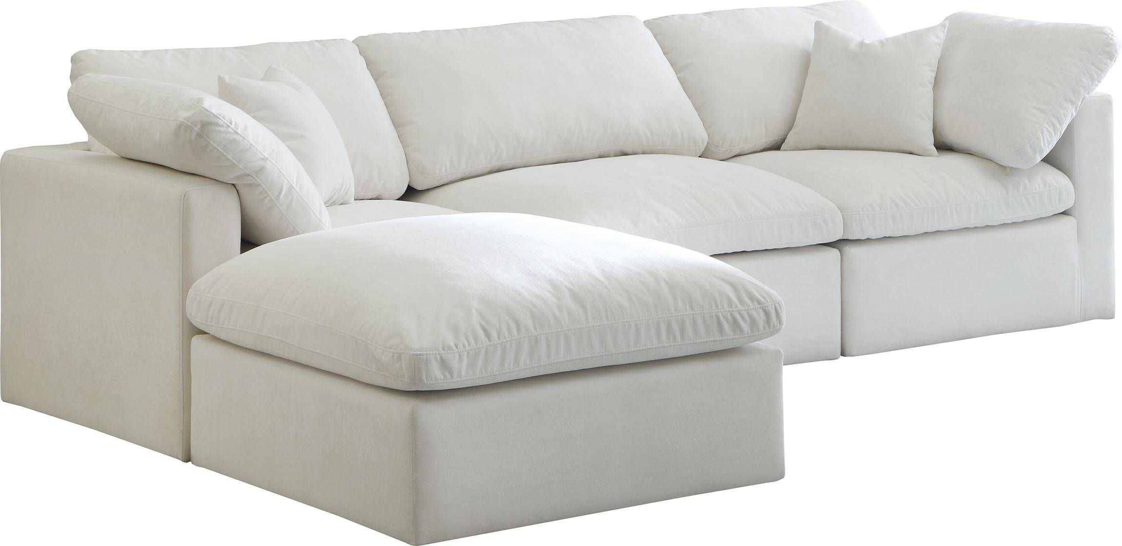 Buy Meridian Cloud Cream Sectional Sofa In Cream, Fabric Online Within Cream Velvet Modular Sectionals (View 9 of 20)