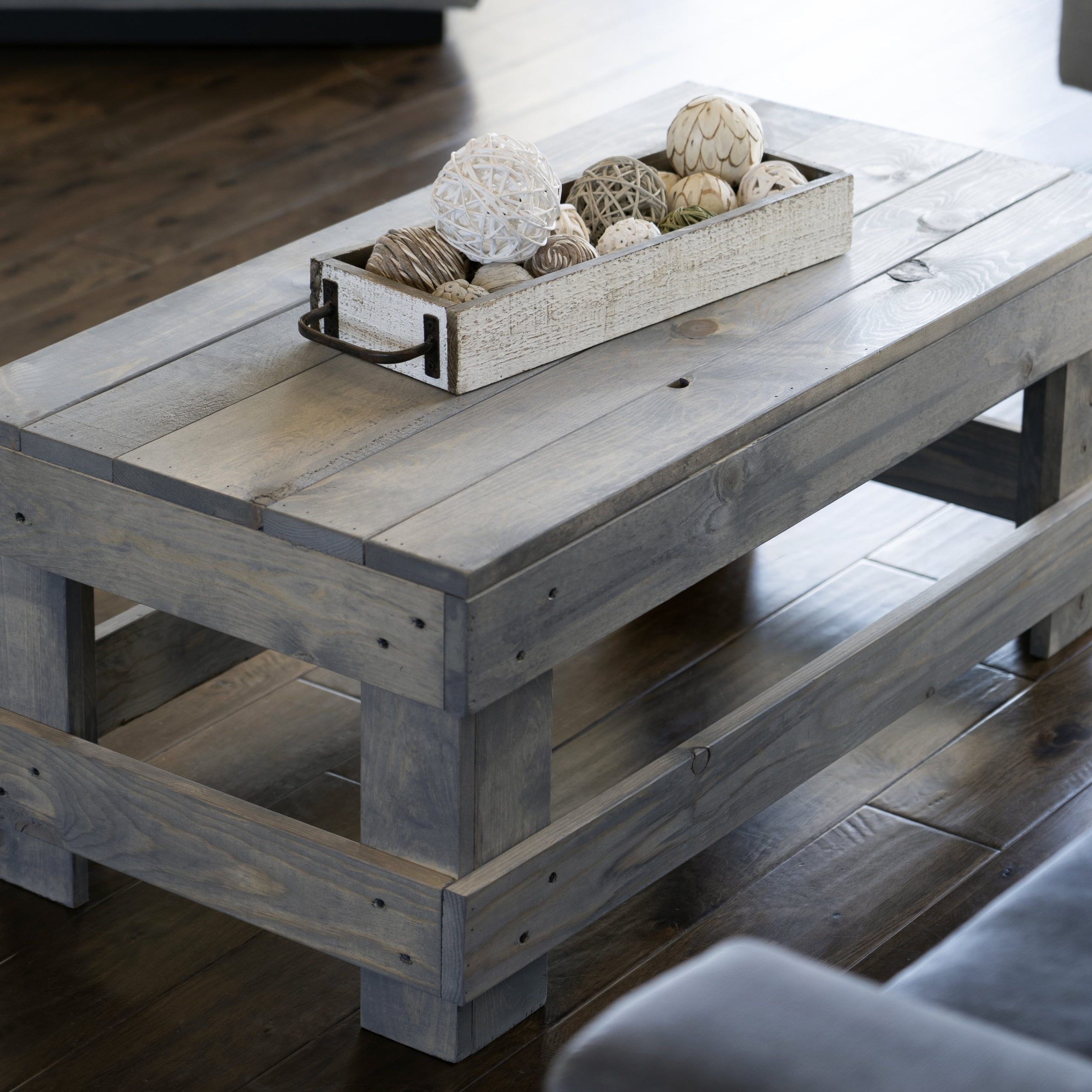 Buy Woven Paths Landmark Pine Solid Wood Farmhouse Coffee Table, Gray Inside Woven Paths Coffee Tables (Gallery 7 of 20)