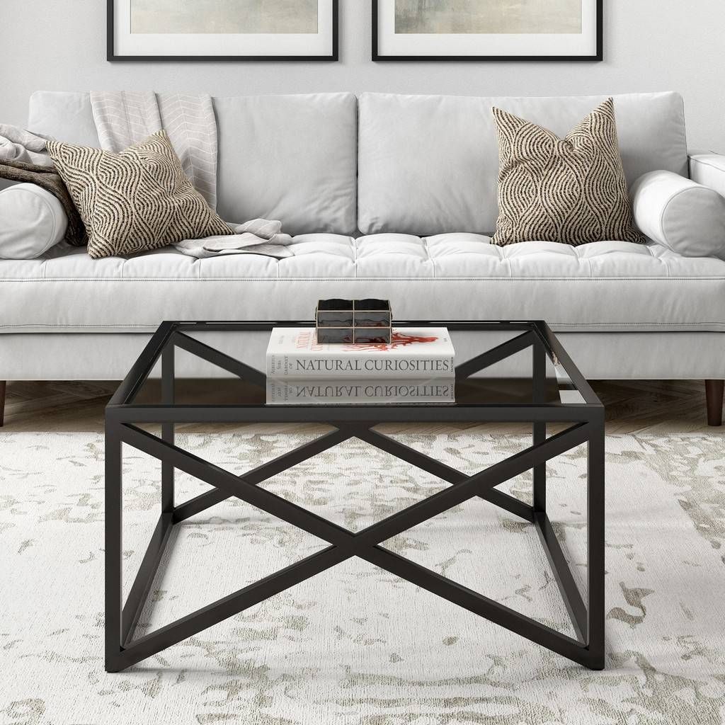 Calix Square Blackened Bronze Coffee Table – Hudson & Canal Ct0860 Within Addison&amp;lane Calix Square Tables (Gallery 2 of 20)