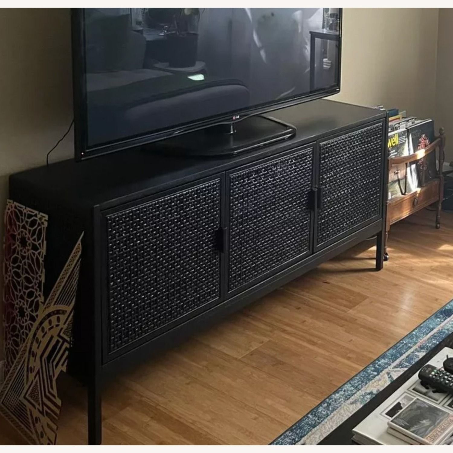 Cane Rattan Tv Stand – Aptdeco Intended For Farmhouse Rattan Tv Stands (Gallery 5 of 20)